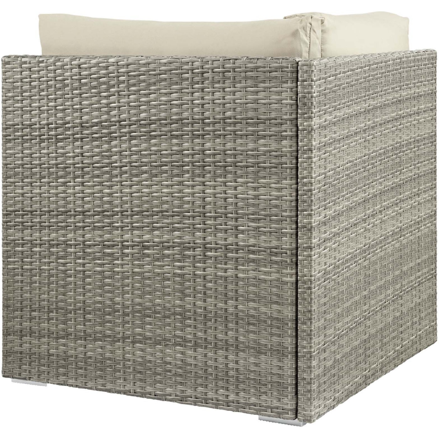 Repose Outdoor Patio Sunbrella Fabric/Synthetic PE Rattan Corner Chair
