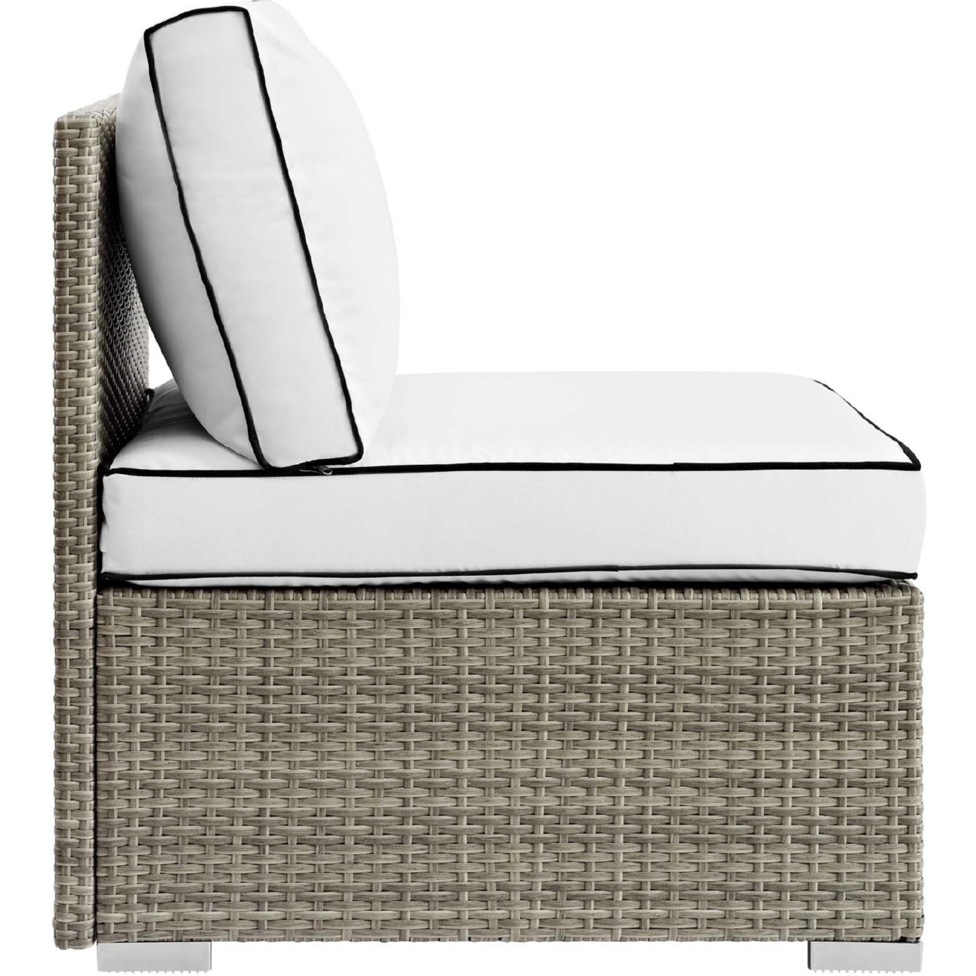 Repose Outdoor Patio Synthetic PE Rattan/Fabric Armless Chair