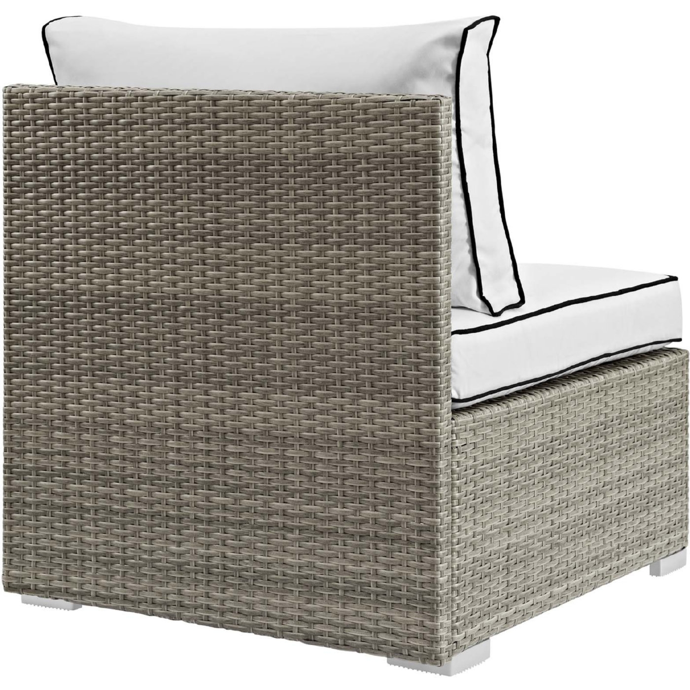 Repose Outdoor Patio Synthetic PE Rattan/Fabric Armless Chair