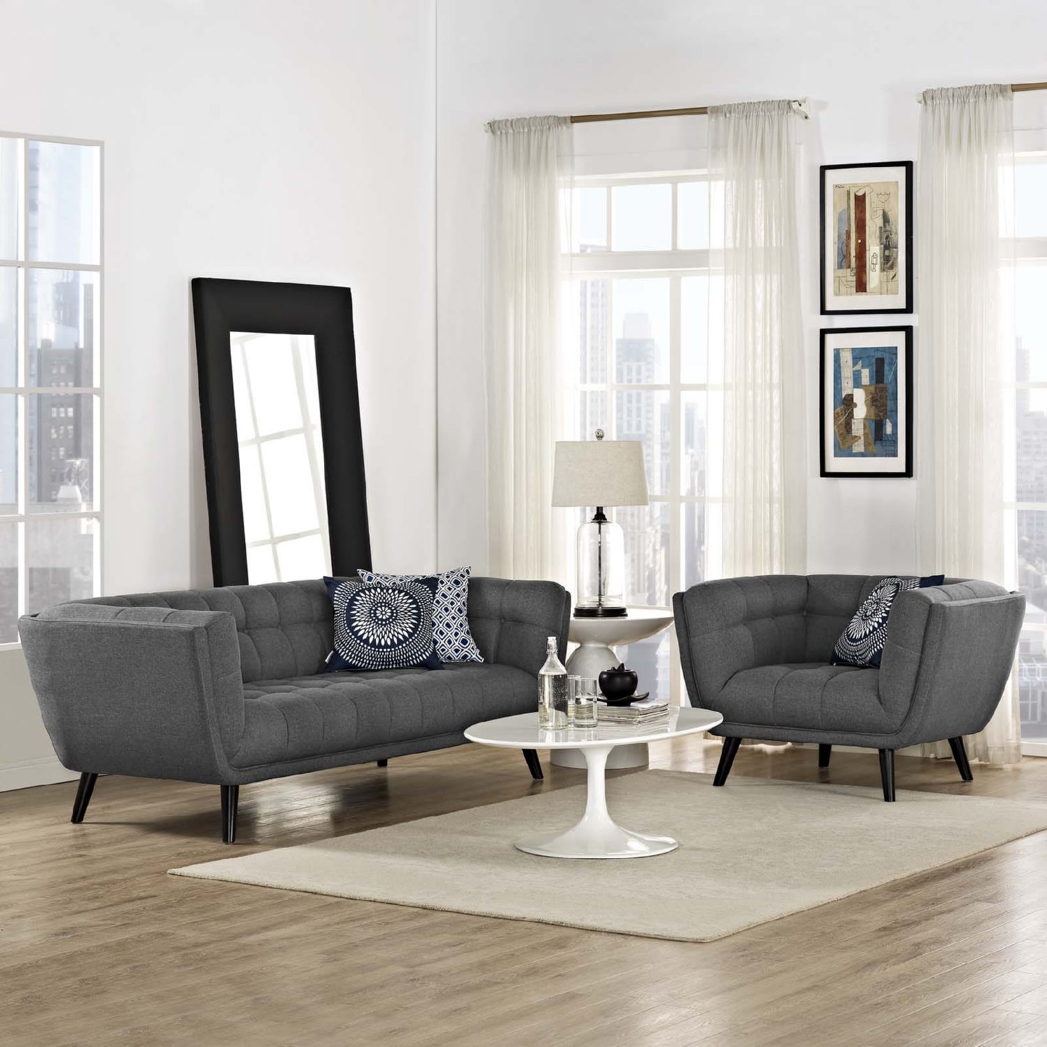 Bestow 2-Pc Upholstered Fabric Sofa and Armchair Set