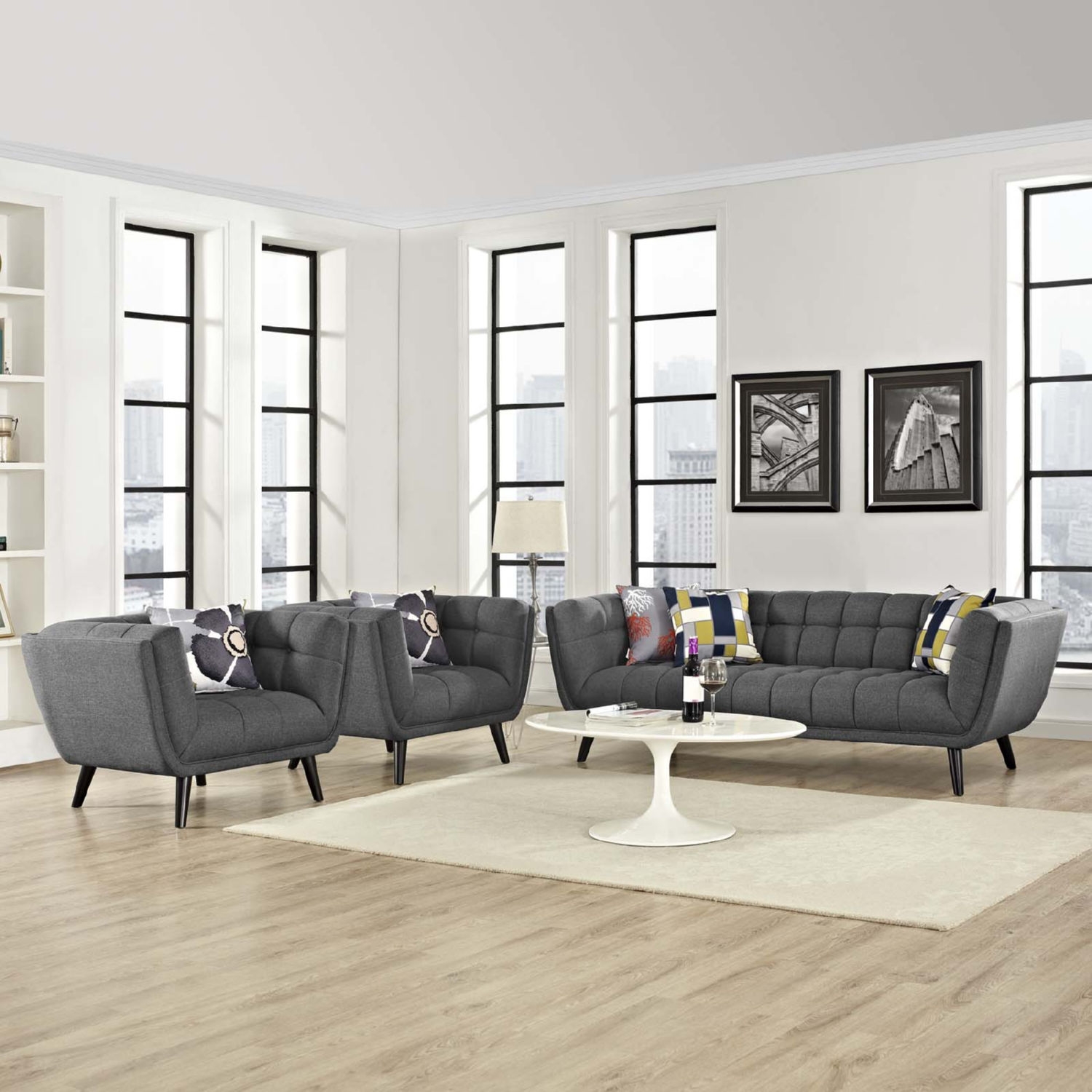Bestow 3-Pc Upholstered Fabric Sofa and Armchair Set