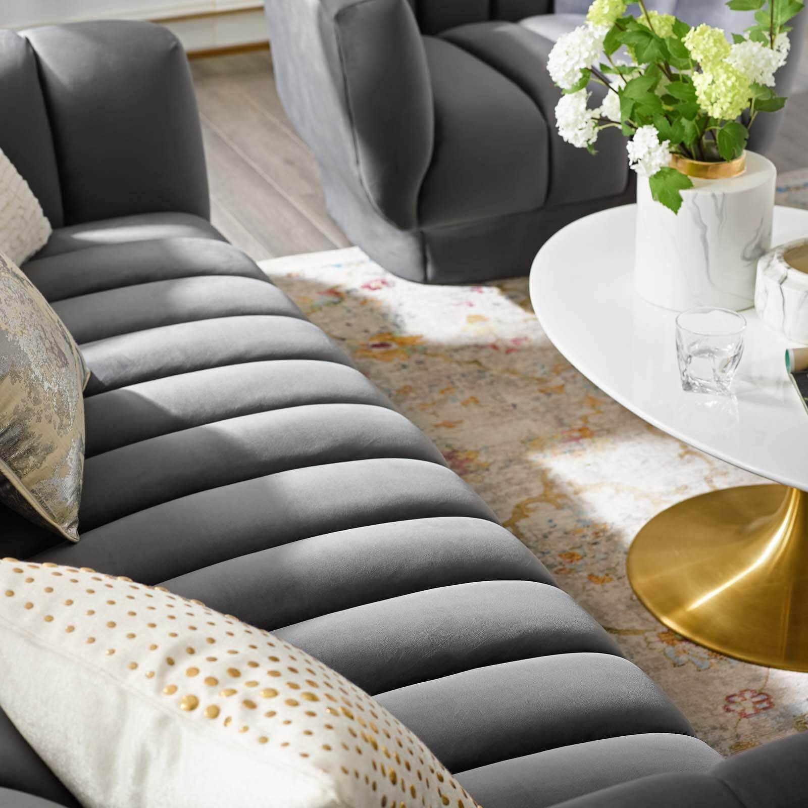 Entertain Tufted Velvet Sofa