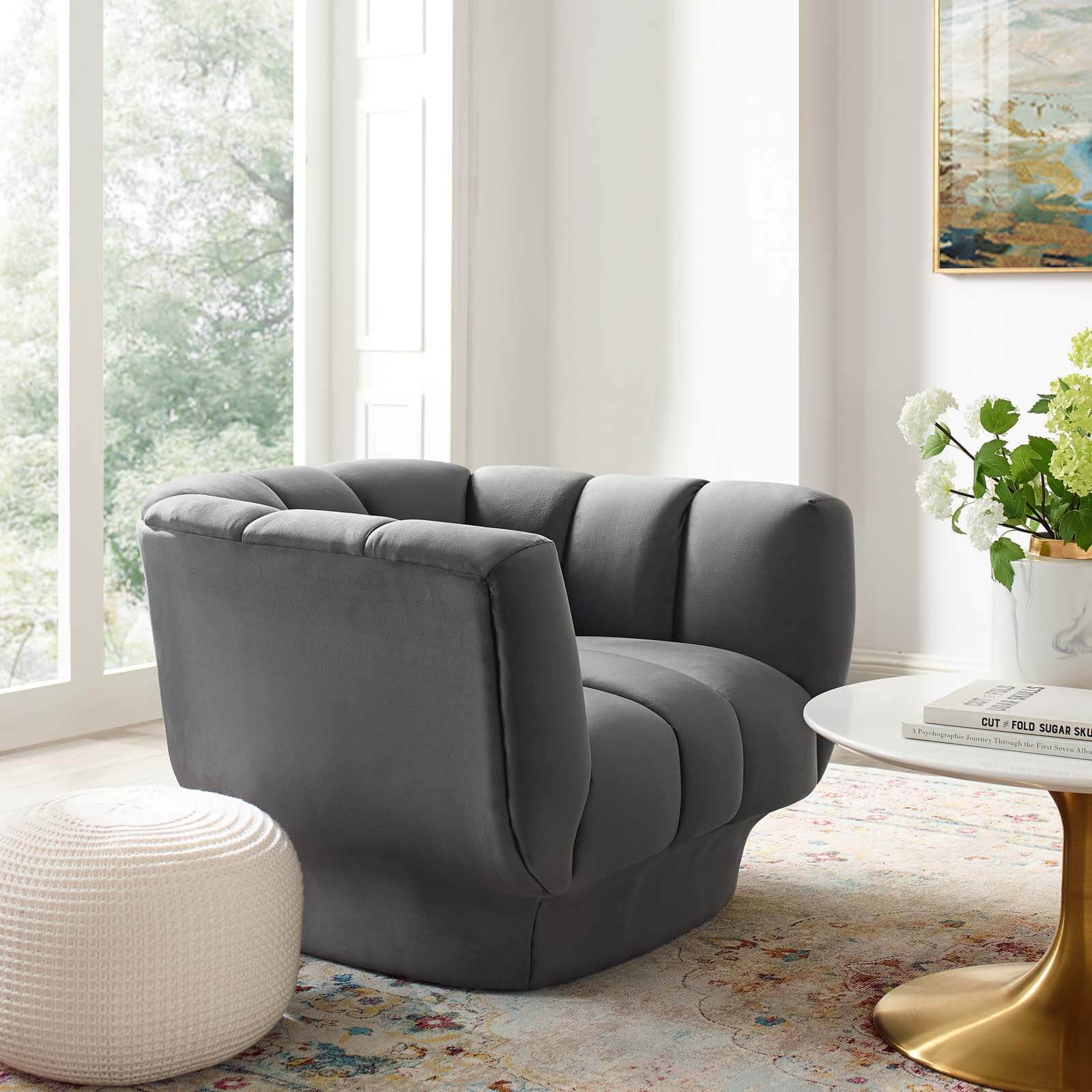 Entertain Tufted Velvet Armchair