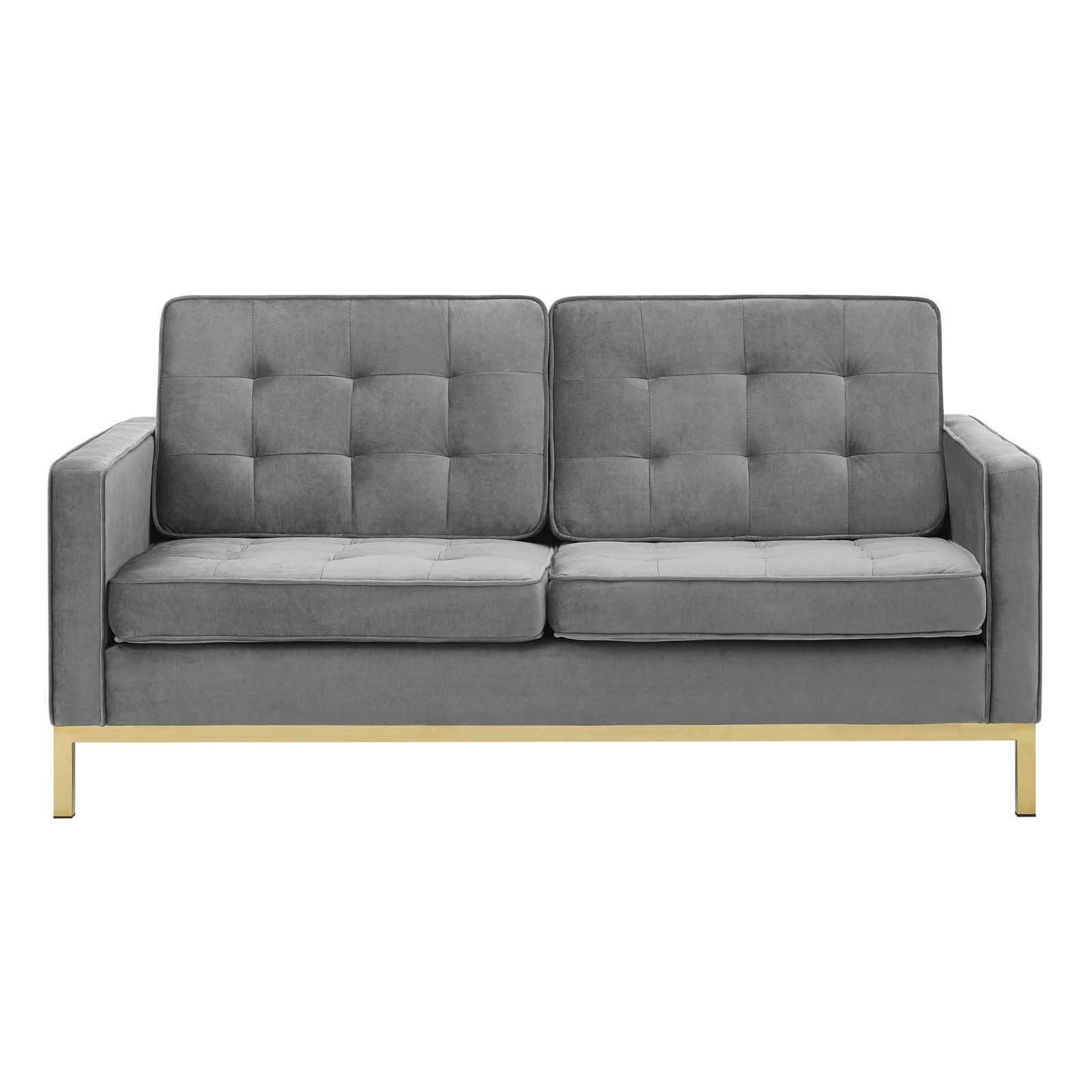 Loft Tufted Velvet Loveseat