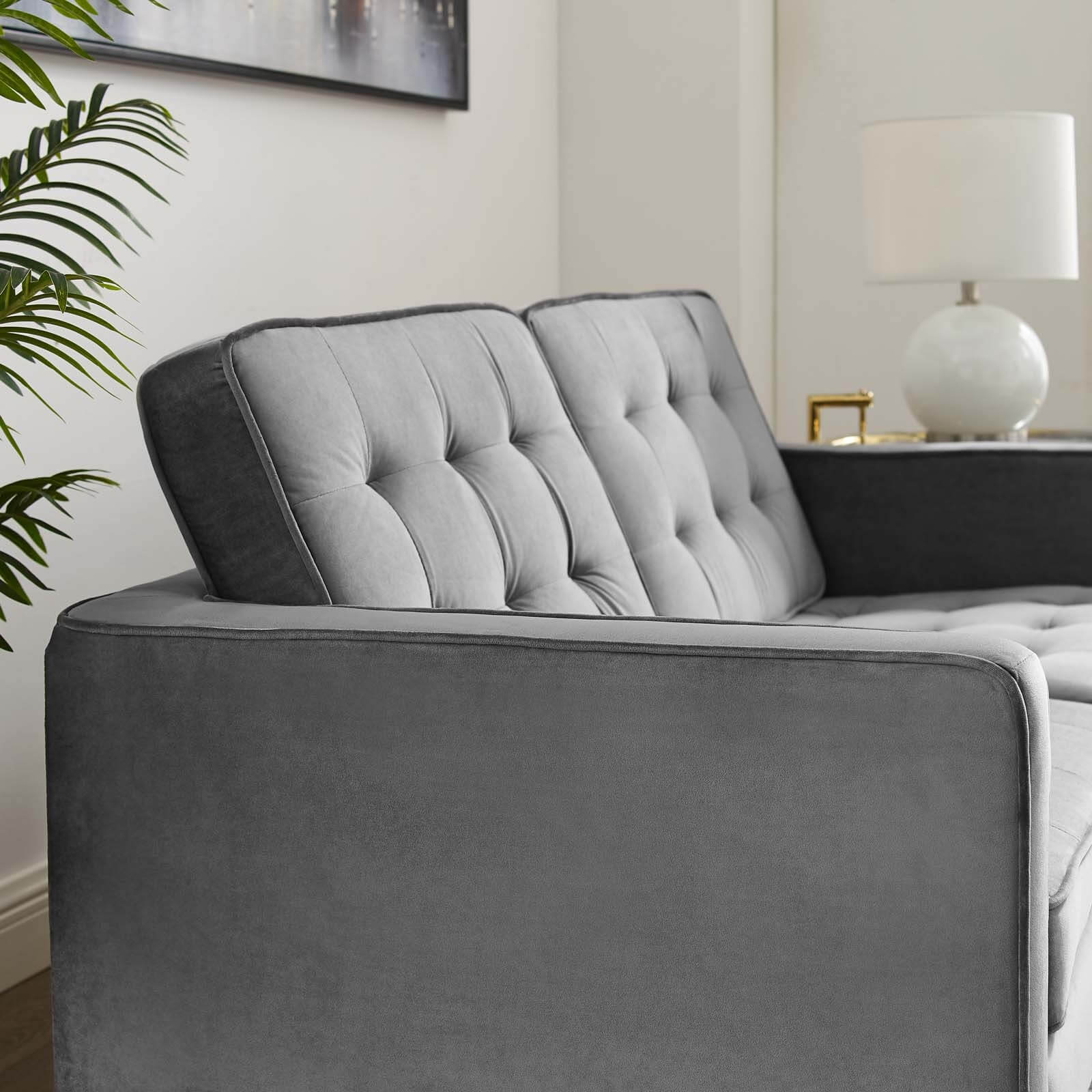 Loft Tufted Velvet Loveseat