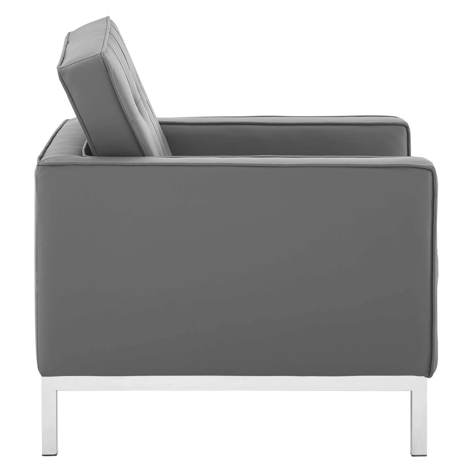Loft Tufted Faux Leather Armchair