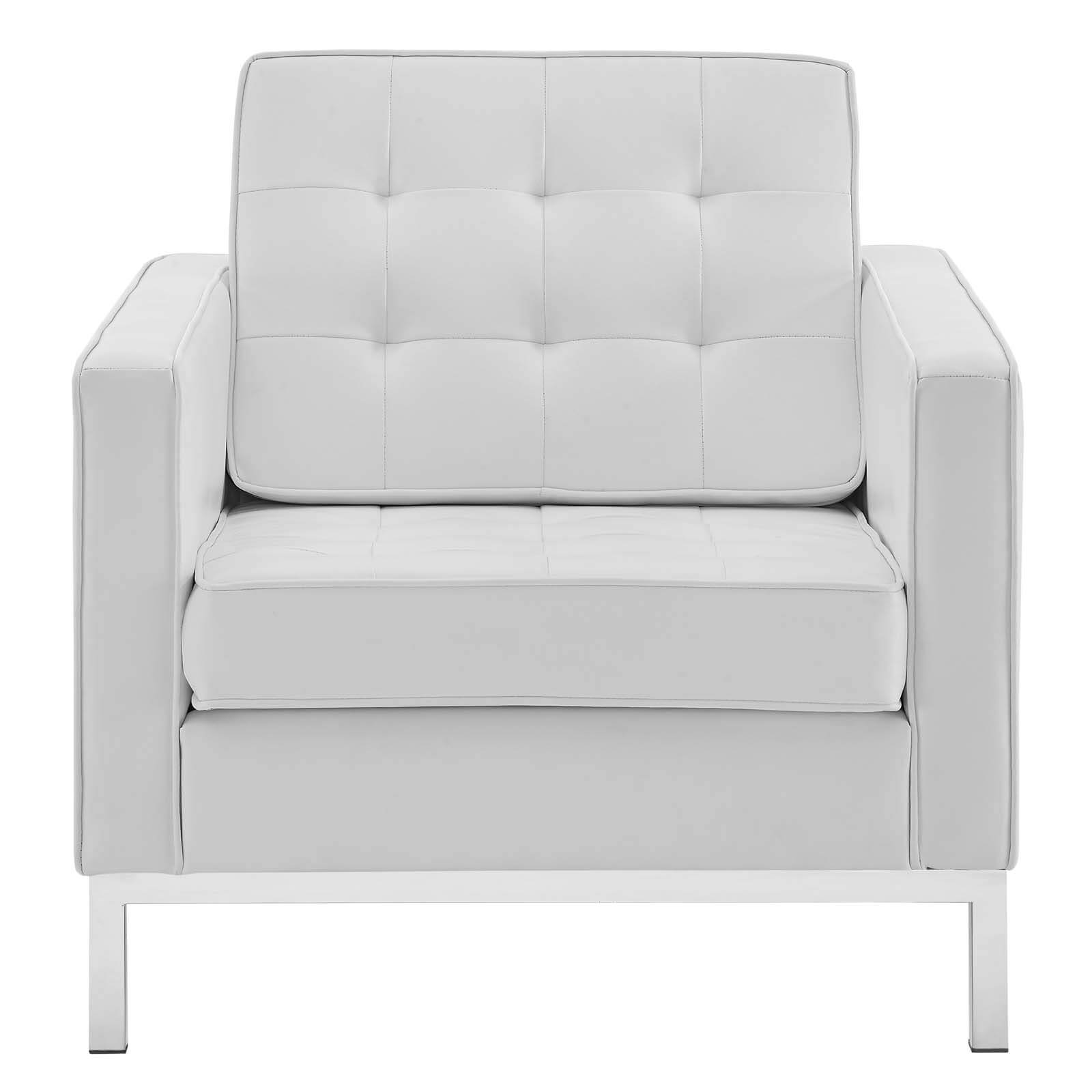 Loft Tufted Faux Leather Armchair