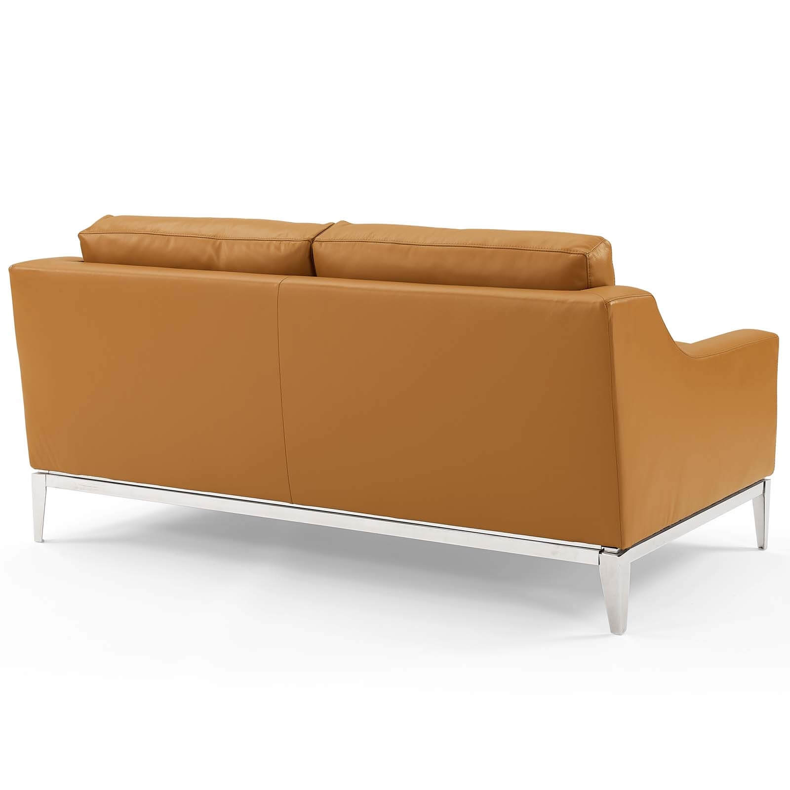 Harness Stainless Steel Base Leather Loveseat