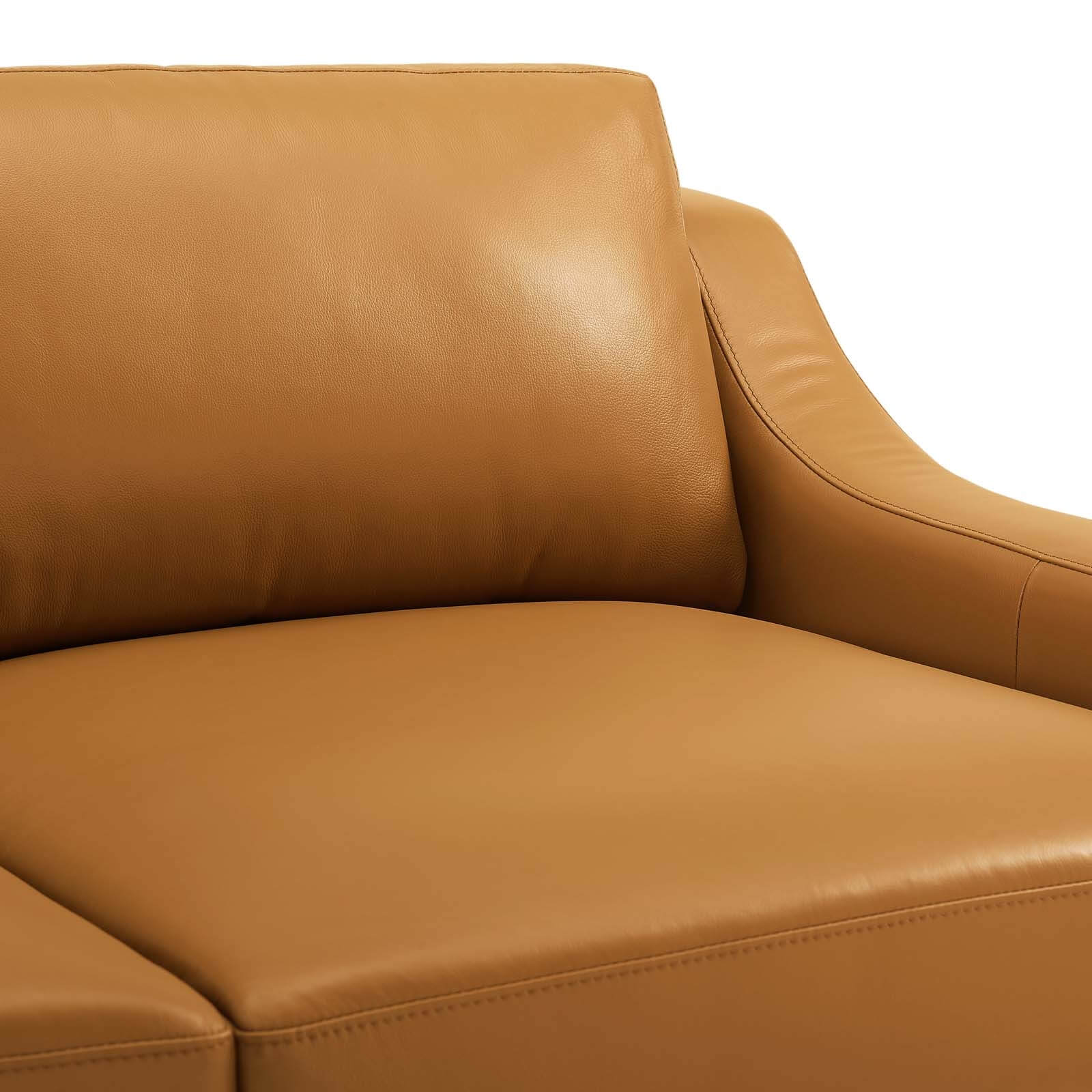 Harness Stainless Steel Base Leather Loveseat