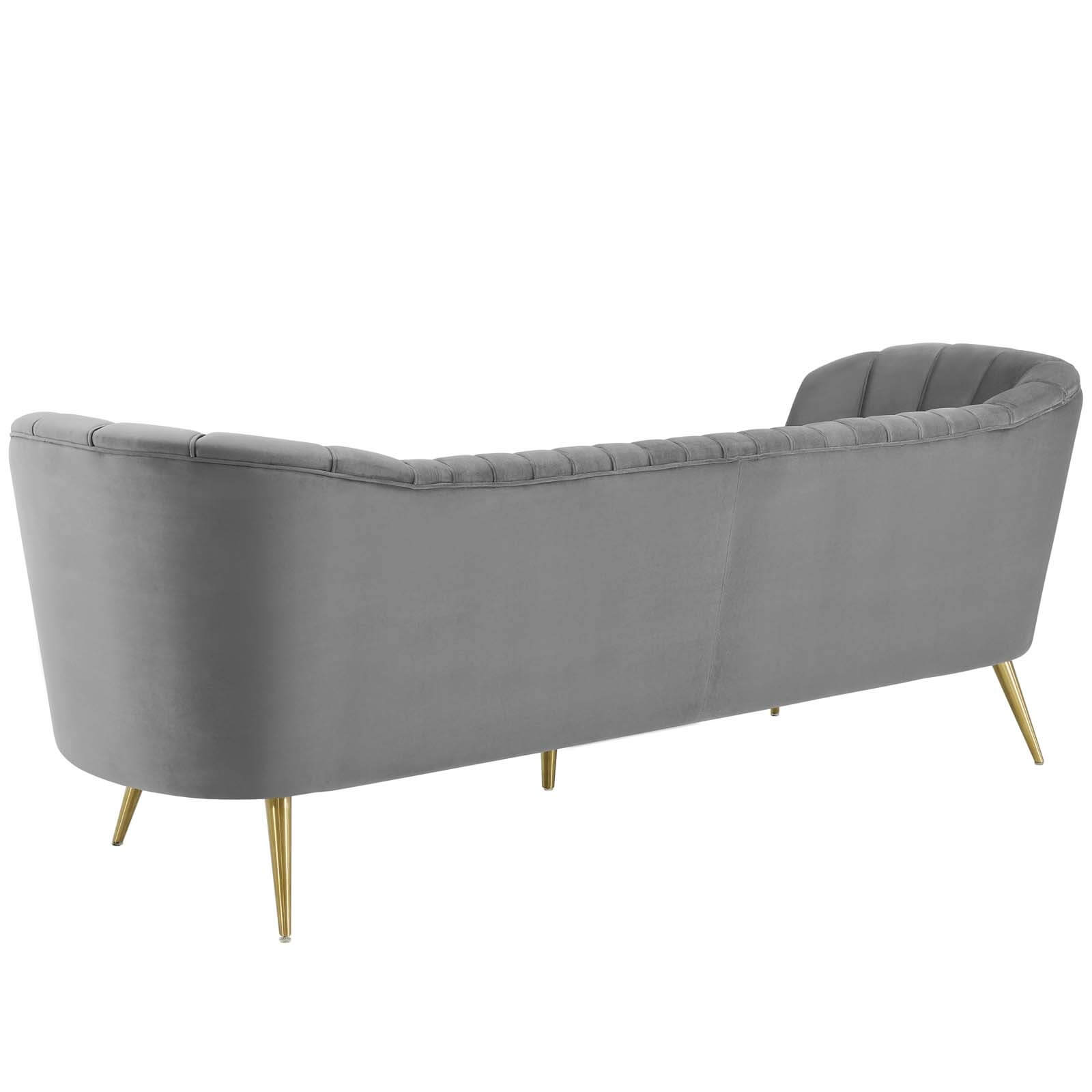 Opportunity Tufted Curved Velvet Sofa