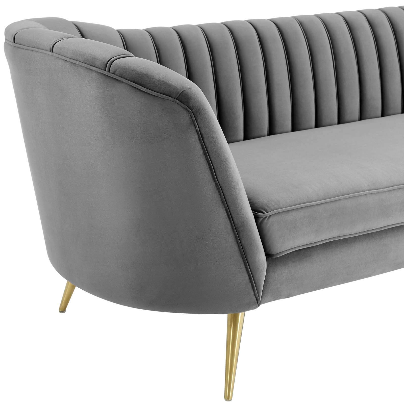 Opportunity Tufted Curved Velvet Sofa