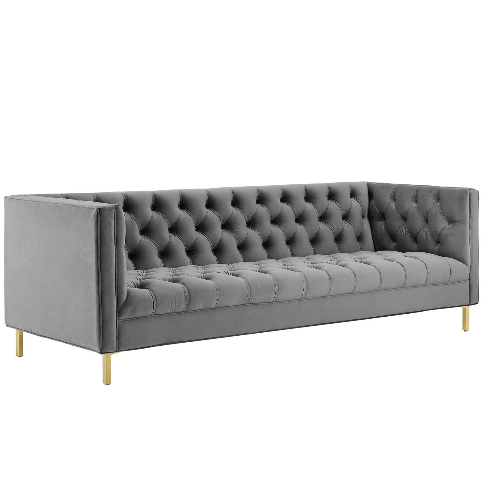 Delight Tufted Button Velvet Sofa