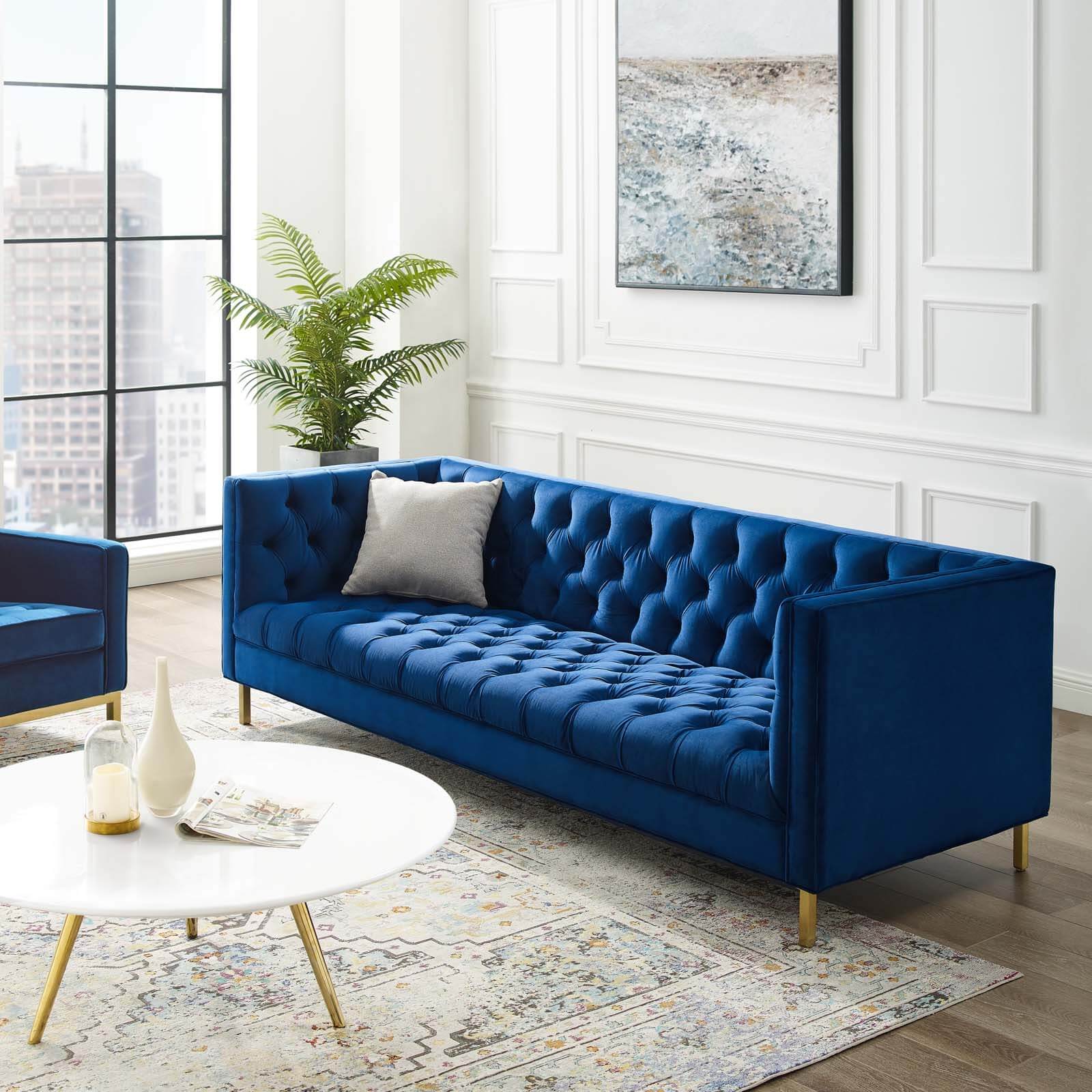 Delight Tufted Button Velvet Sofa