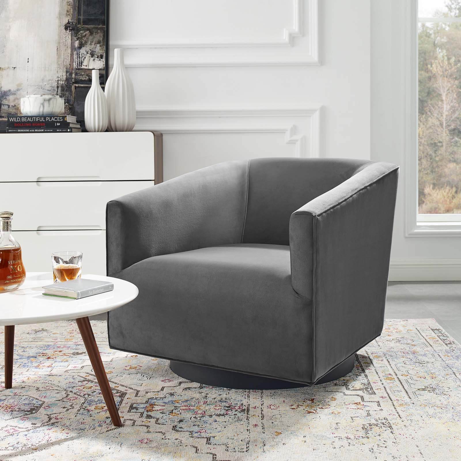 Twist Velvet Swivel Accent Lounge Chair