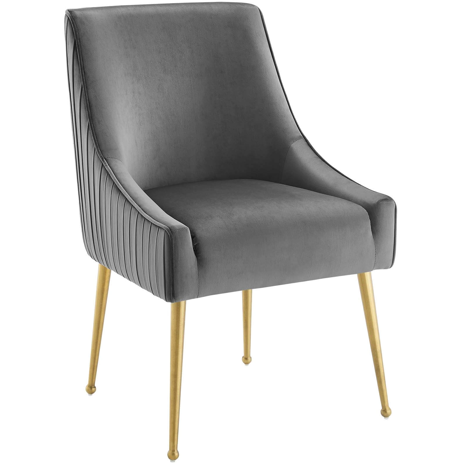 Discern Pleated Back Velvet Dining Chair