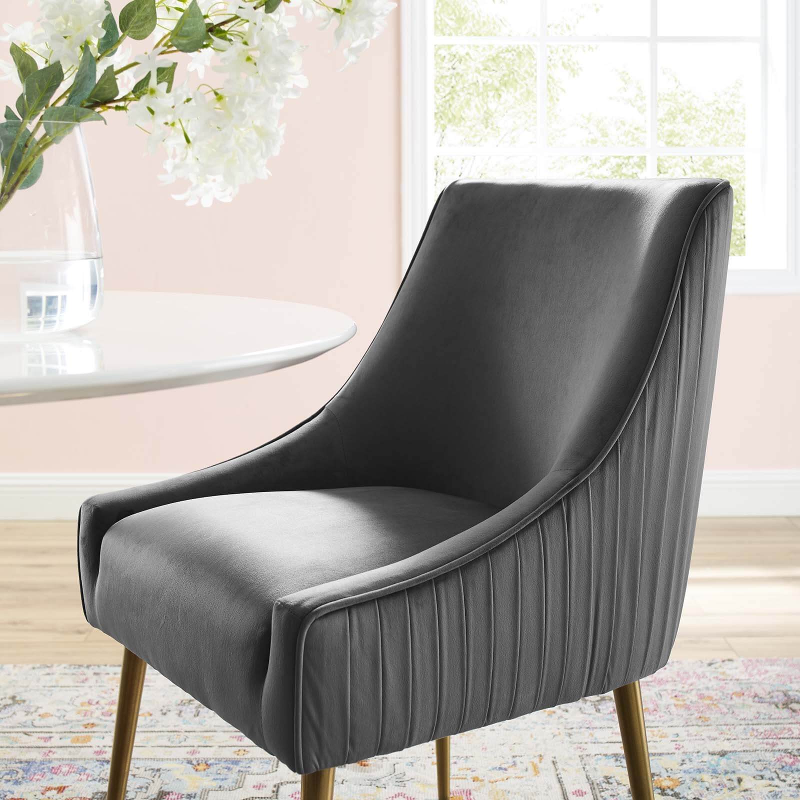 Discern Pleated Back Velvet Dining Chair