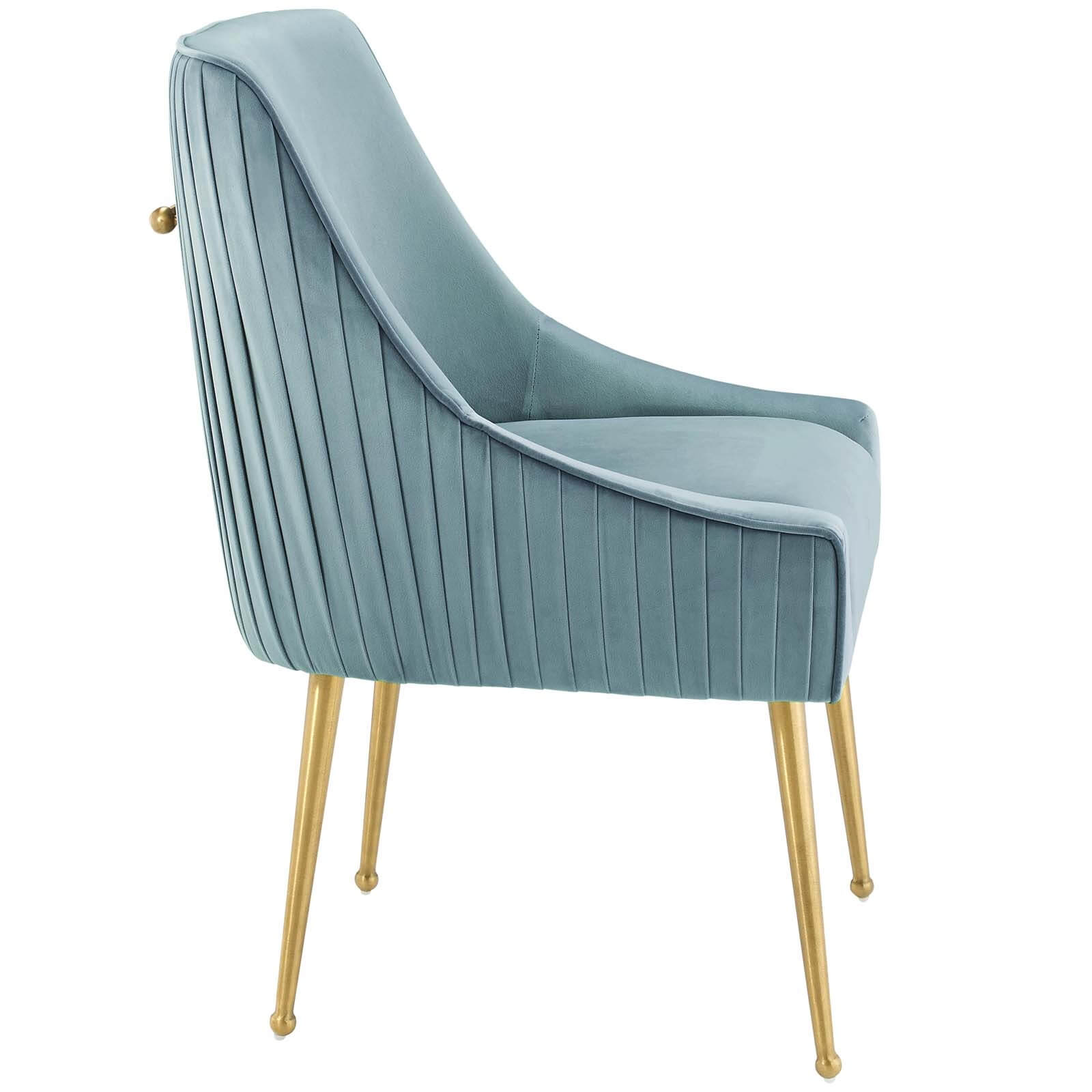 Discern Pleated Back Velvet Dining Chair