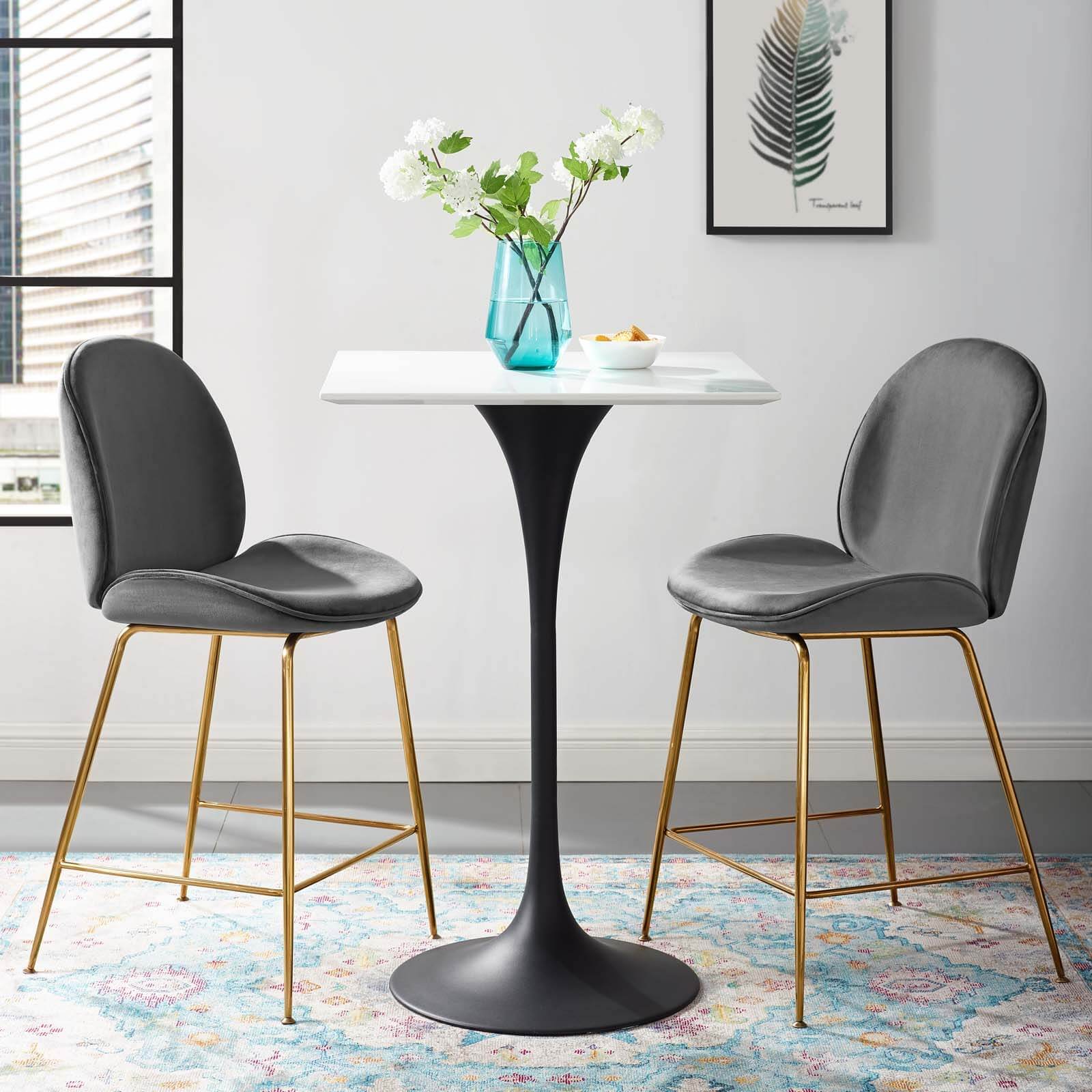 Lippa 28" Square Wood Bar Table