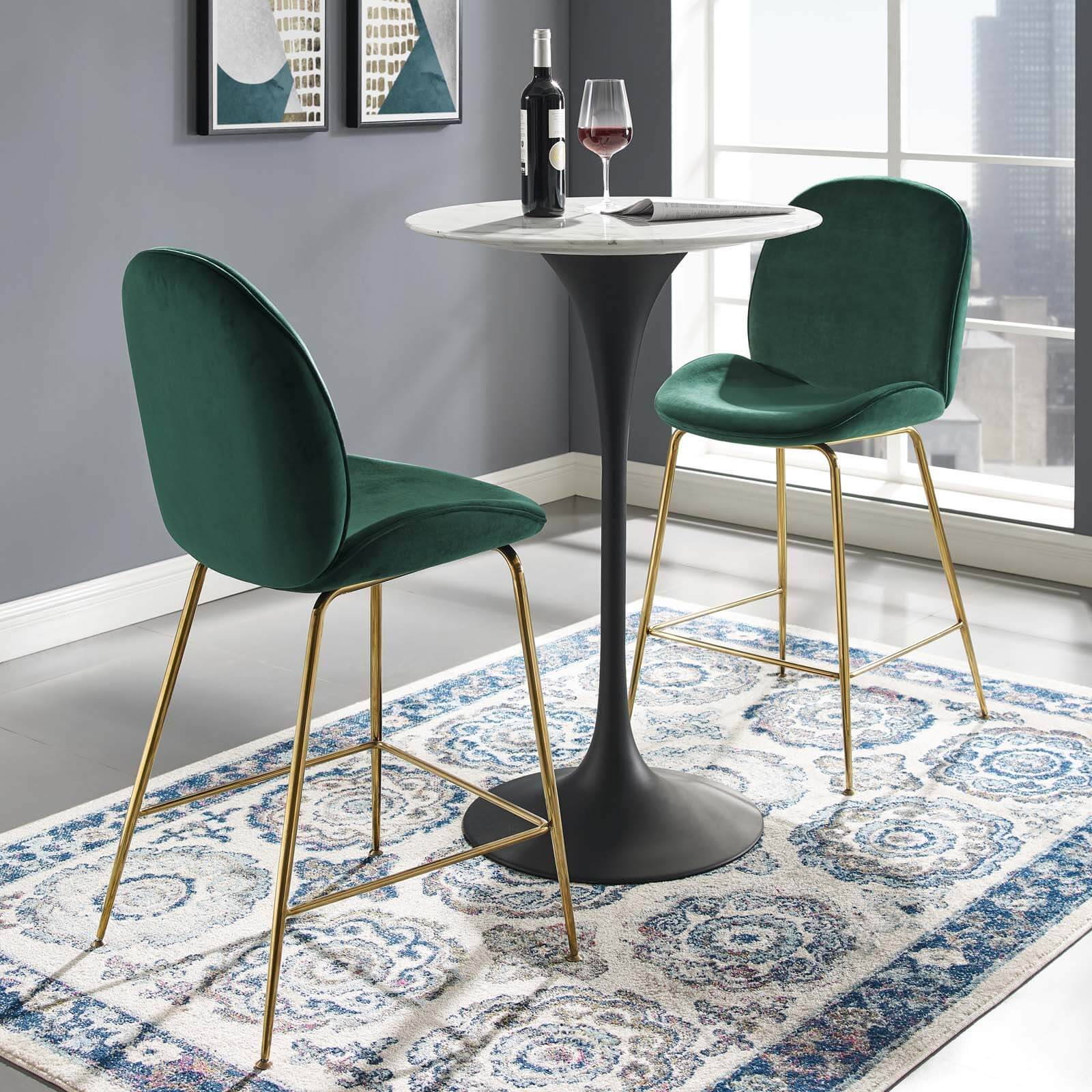 Lippa 28" Round Marble Bar Table