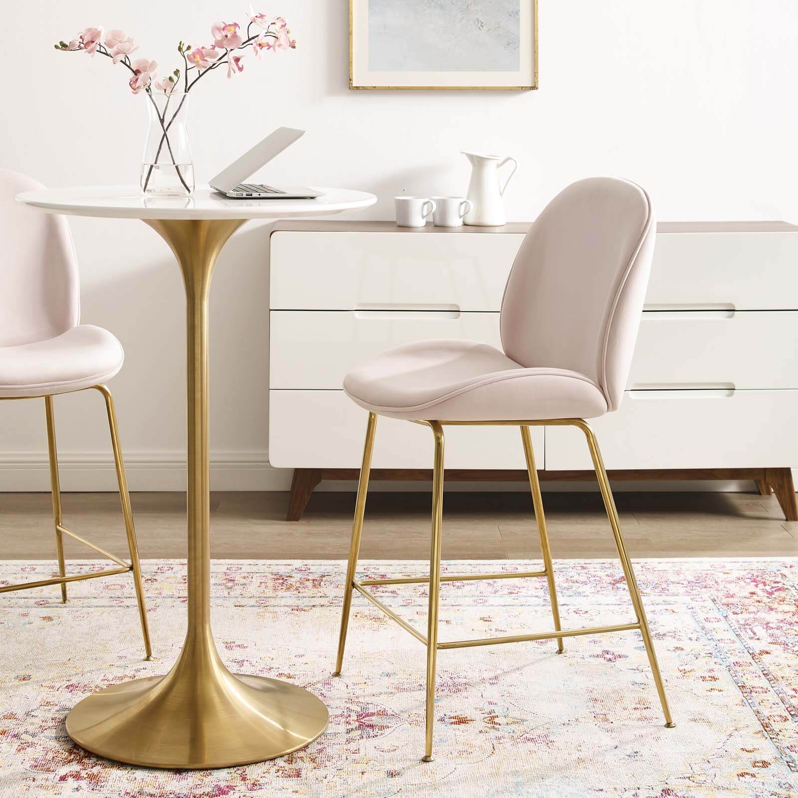 Scoop Velvet Counter Stool
