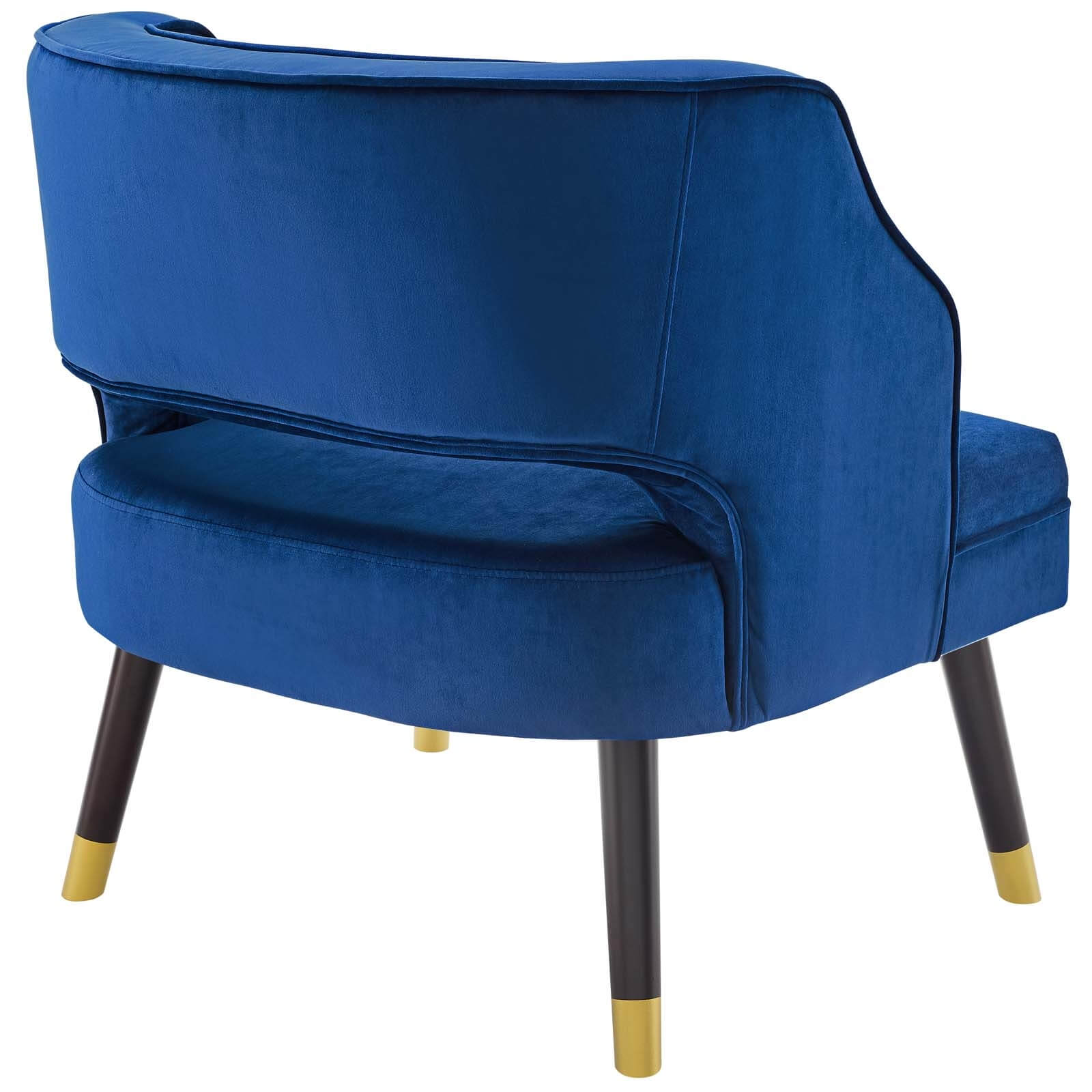 Traipse Button Tufted Open Back Velvet Armchair