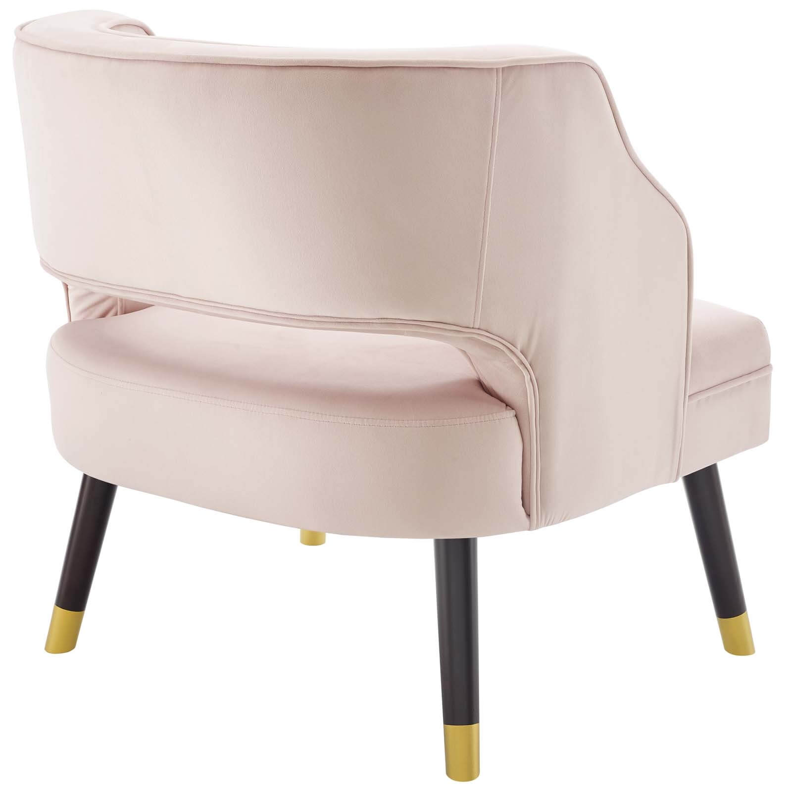 Traipse Button Tufted Open Back Velvet Armchair
