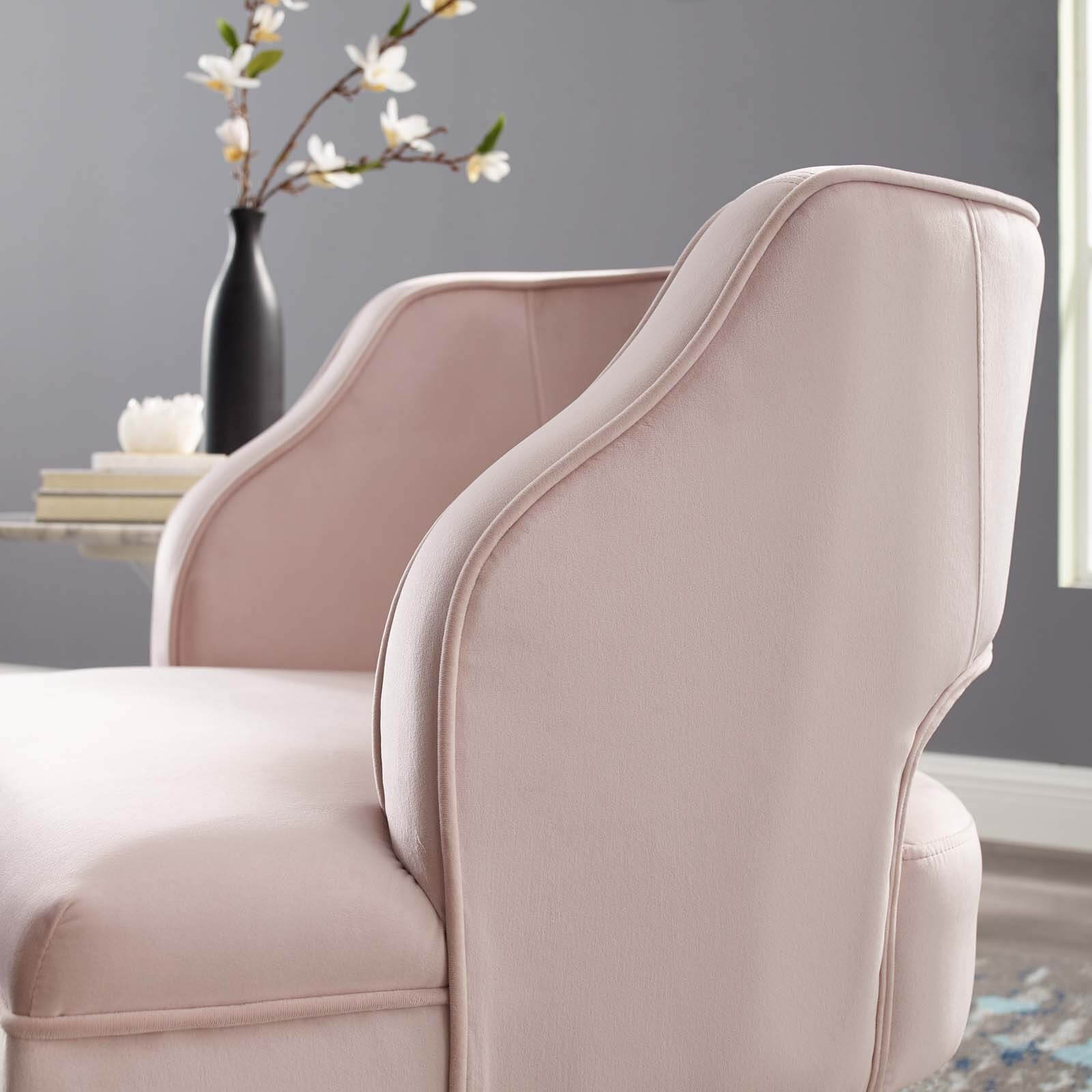 Traipse Button Tufted Open Back Velvet Armchair