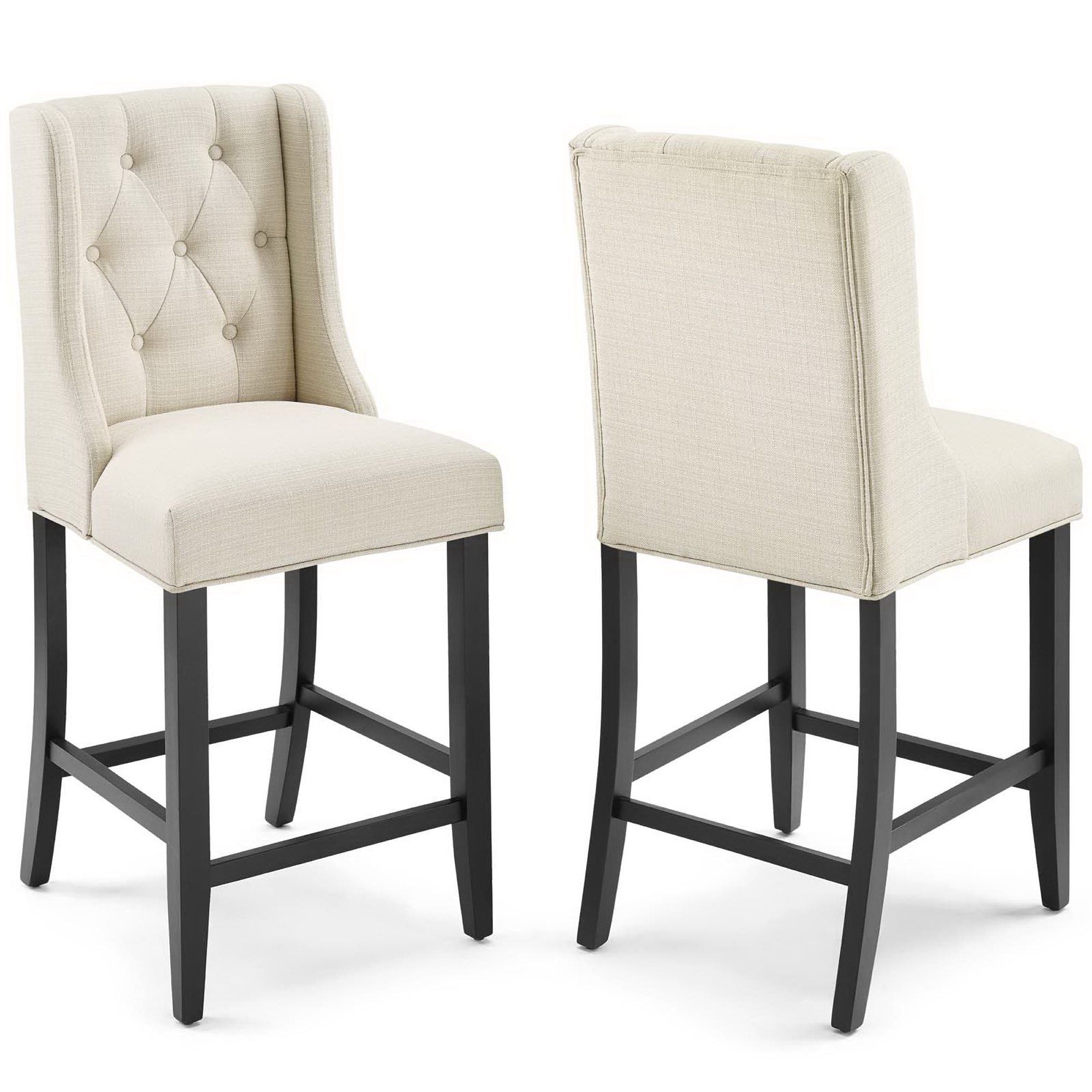 Baronet Upholstered Fabric Counter Stool, Set of 2