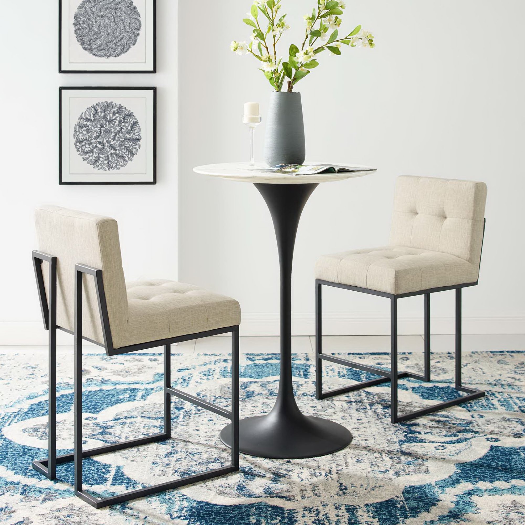 Privy Fabric Counter Stool