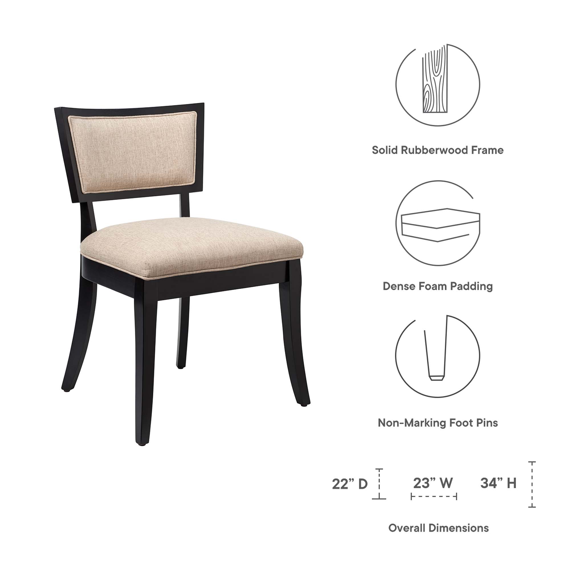 Pristine Upholstered Fabric Dining Chairs