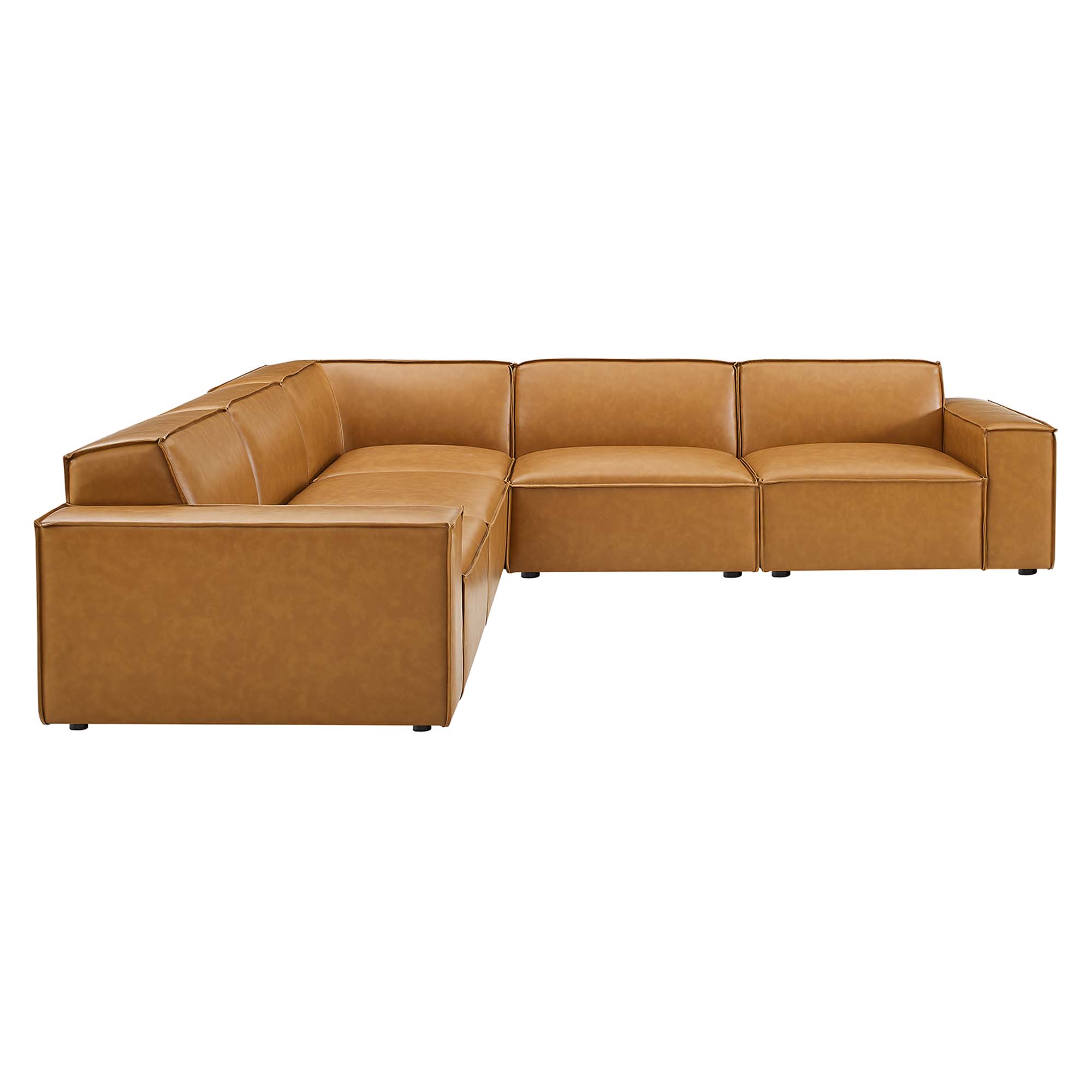 Restore 5-Piece Vegan Leather Sectional Sofa, Configuration 2