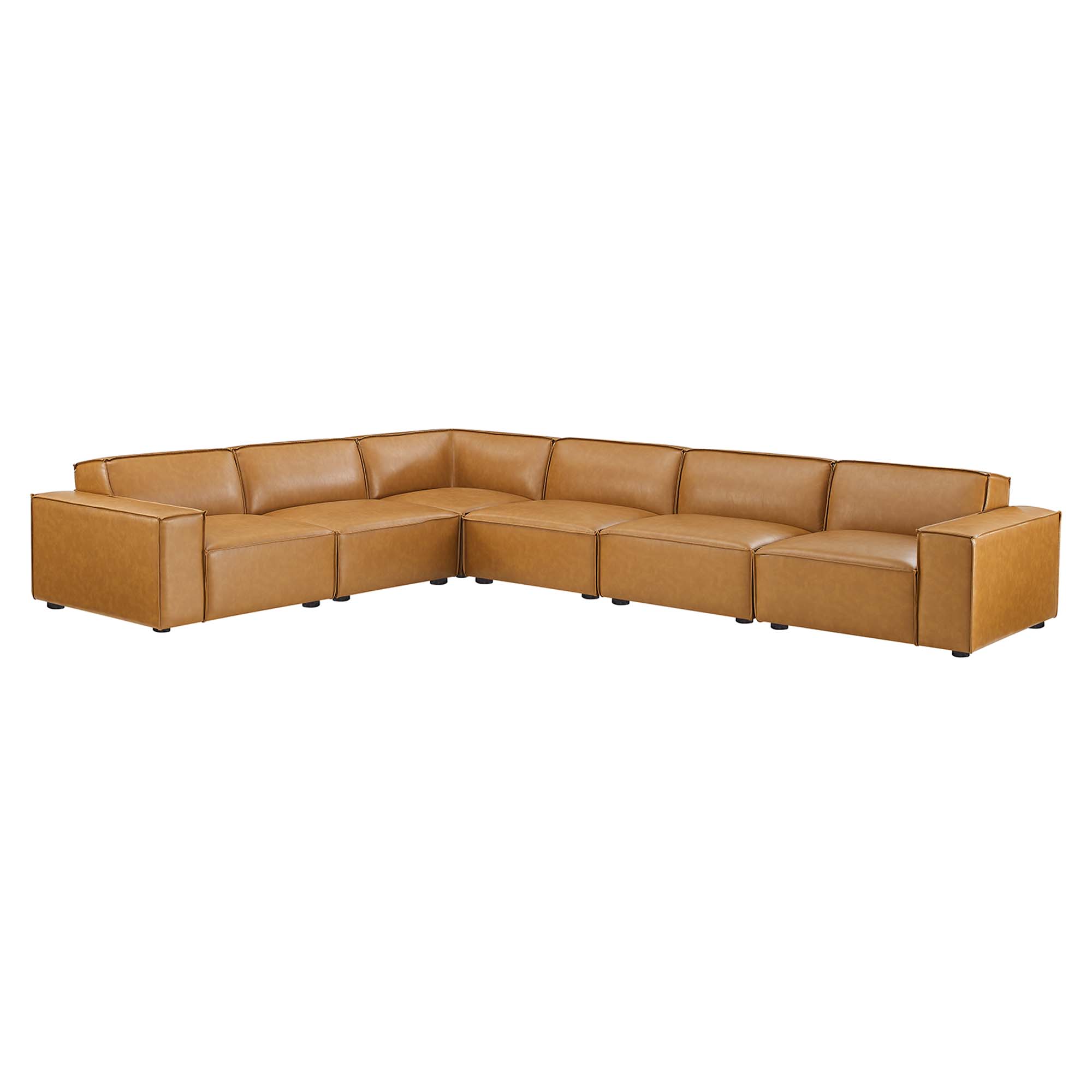 Restore 6-Piece Vegan Leather Sectional Sofa, Configuration 3