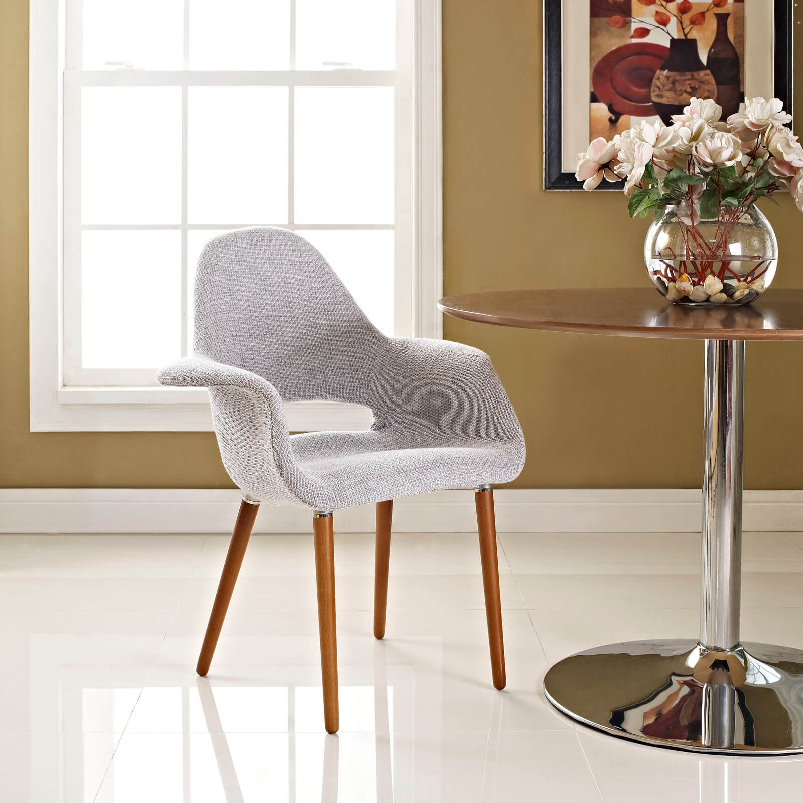 Aegis Dining Armchair, Light Gray by Modway Furniture