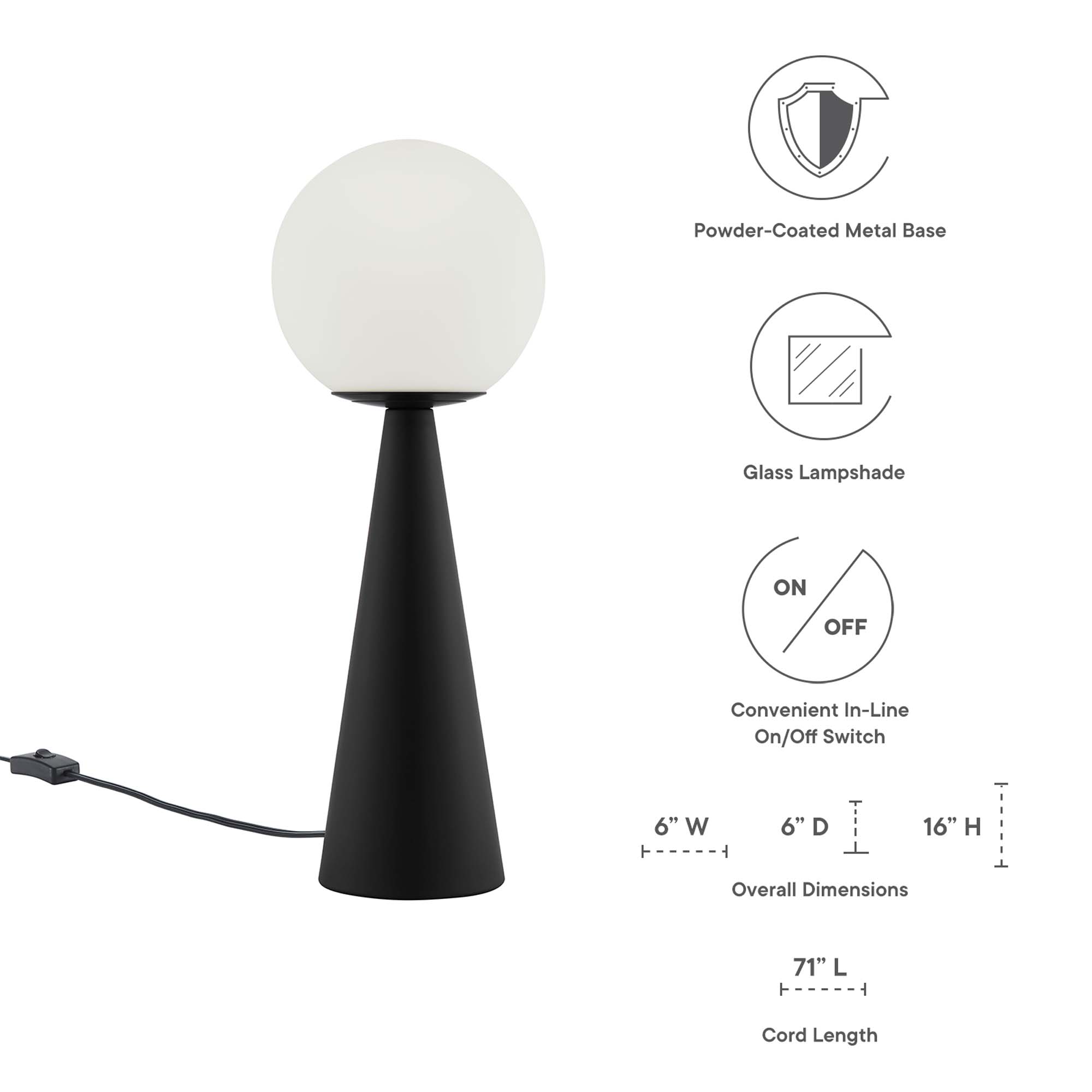 Apex Glass Globe Table Lamp
