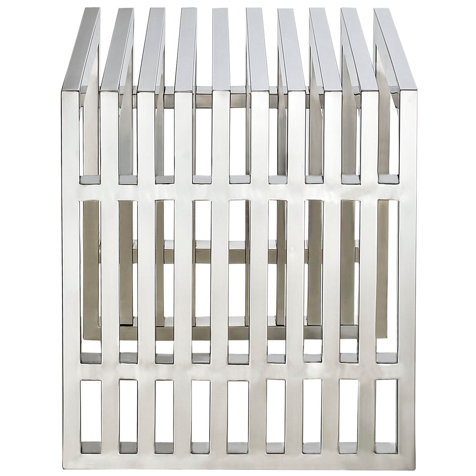 Gridiron Small Bench, Silver by Modway Furniture
