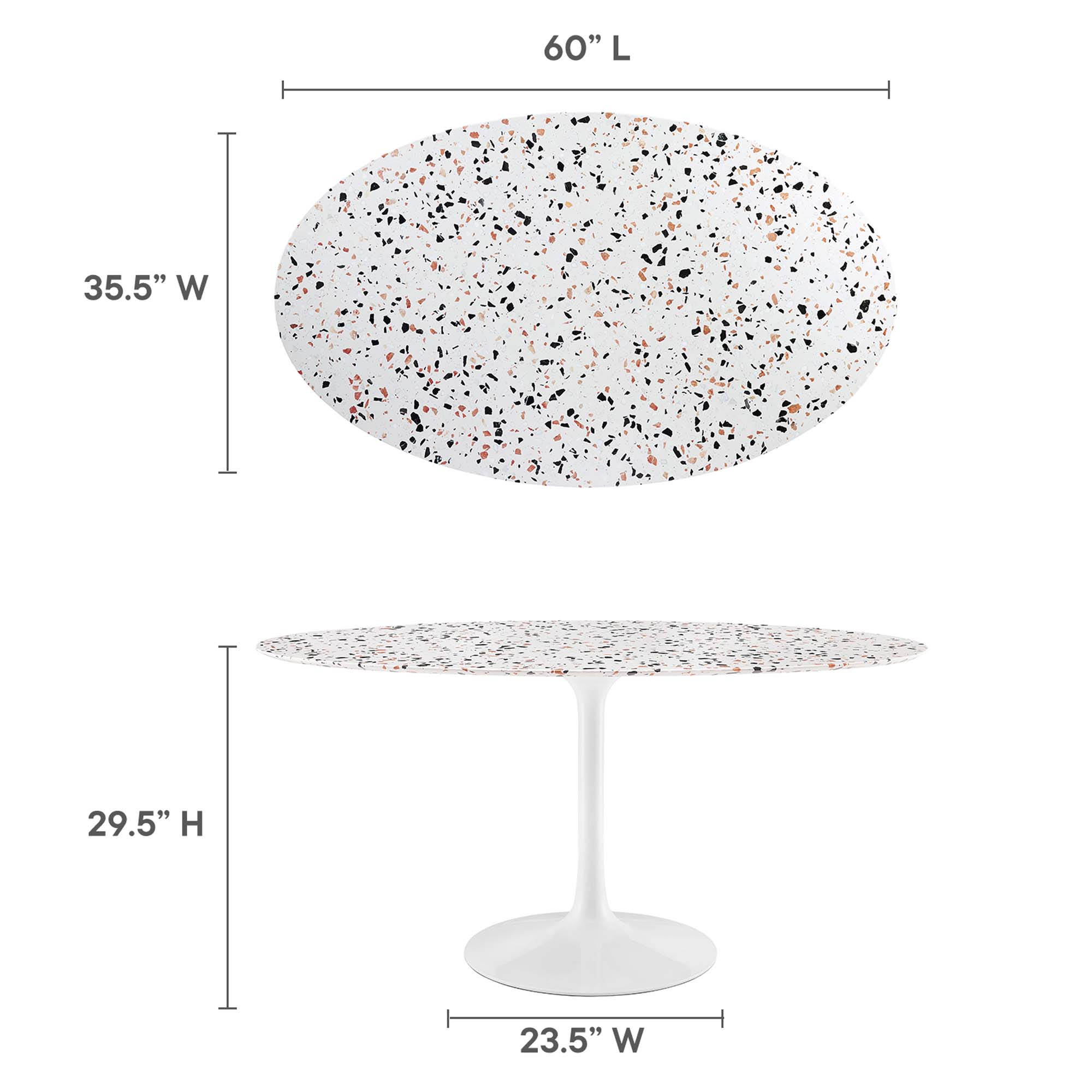 Lippa 60" Oval Terrazzo Dining Table