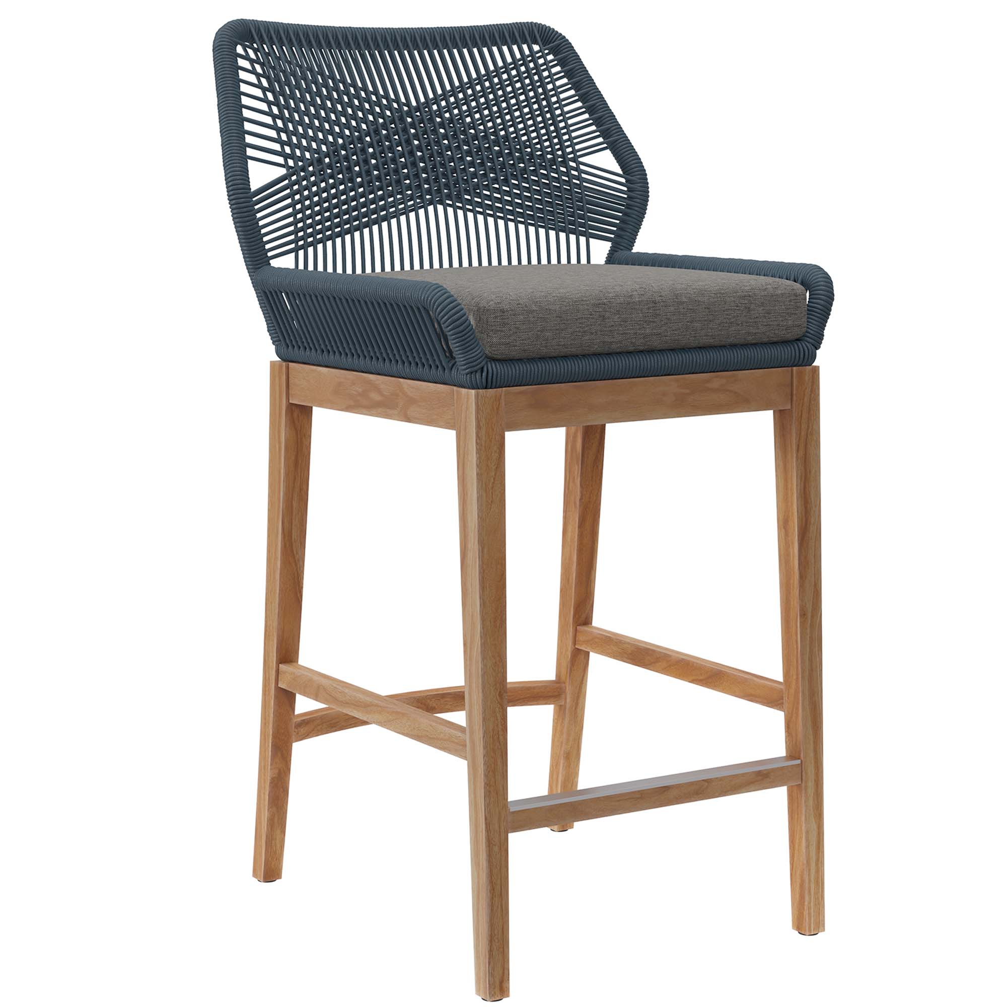 Wellspring 3-Pc Outdoor Patio Teak Wood Bar Set