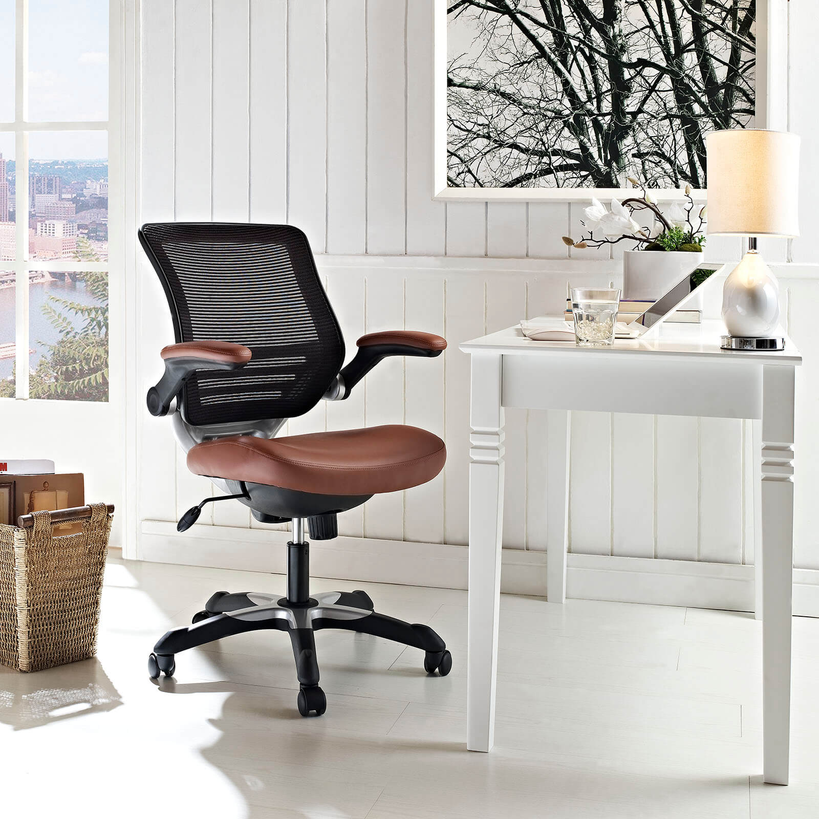 Edge Vinyl Office Chair, Tan by Modway Furniture