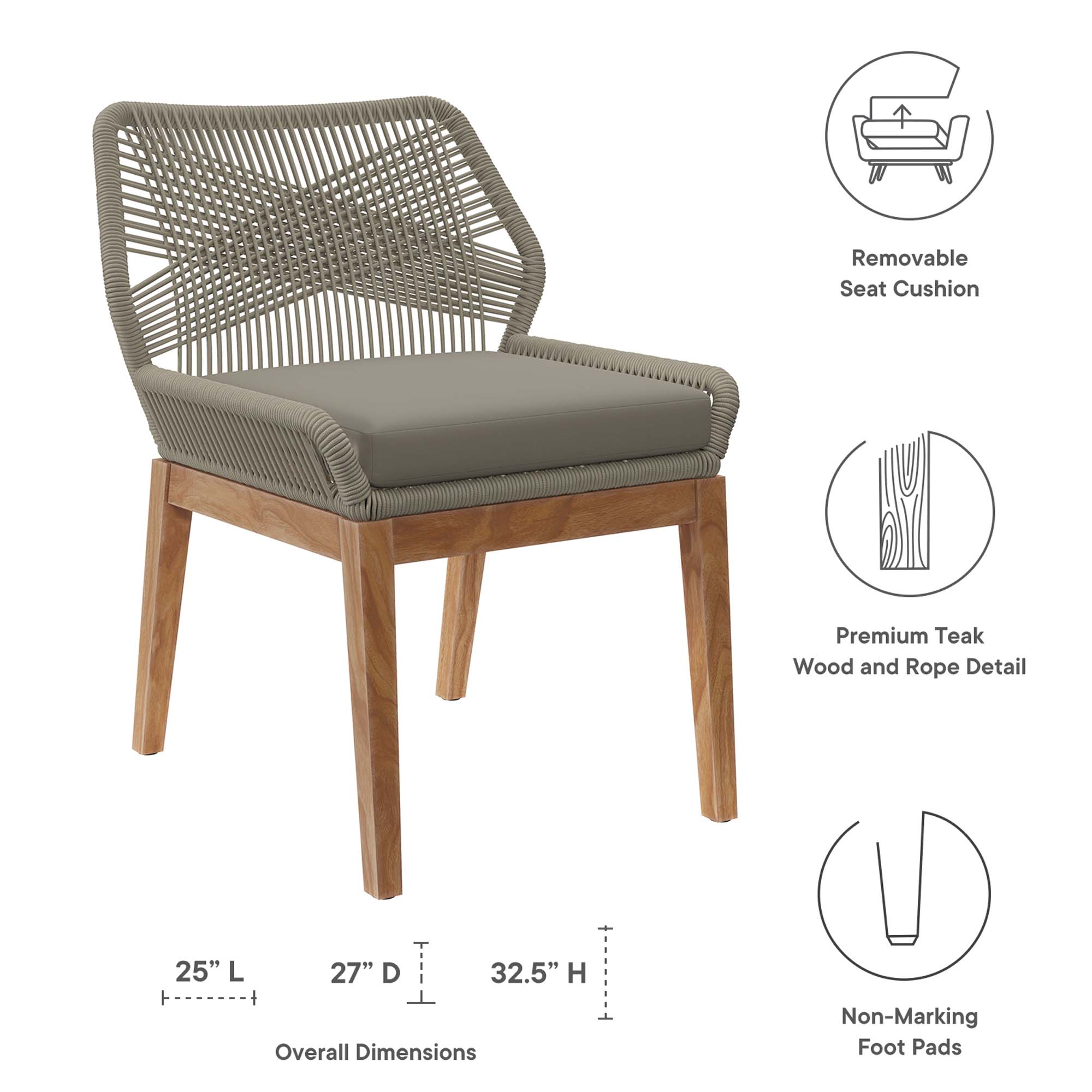 Wellspring 5-Pc Outdoor Patio Teak Wood Dining Set