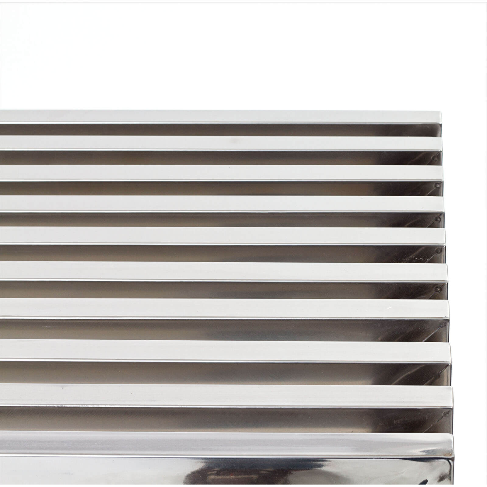 Gridiron Medium Stainless Steel Bench, Silver by Modway Furniture