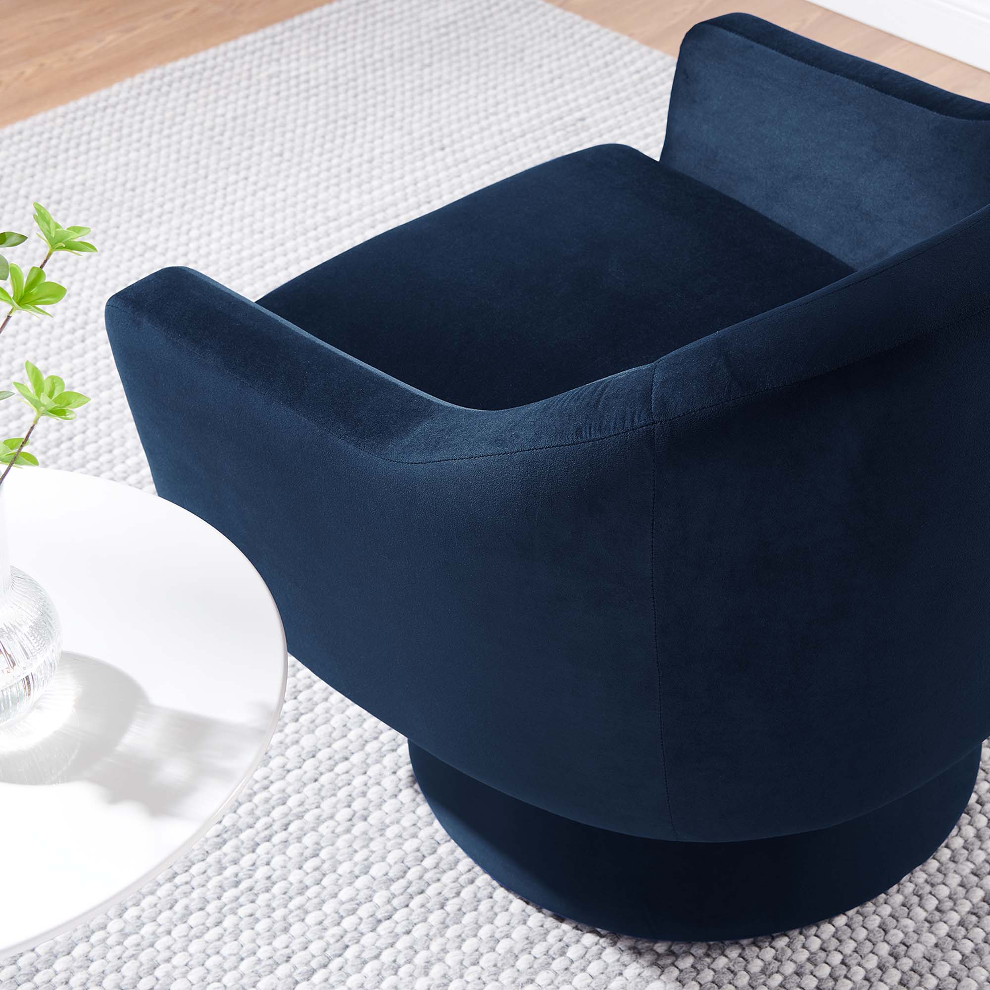 Astral Performance Velvet Fabric Swivel Chair