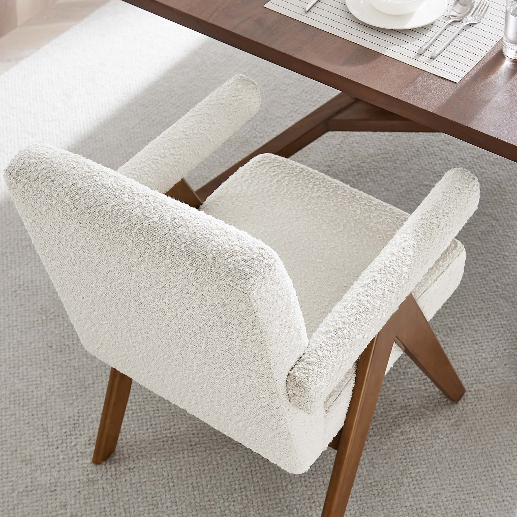 Lyra Boucle Fabric Dining Room Chair