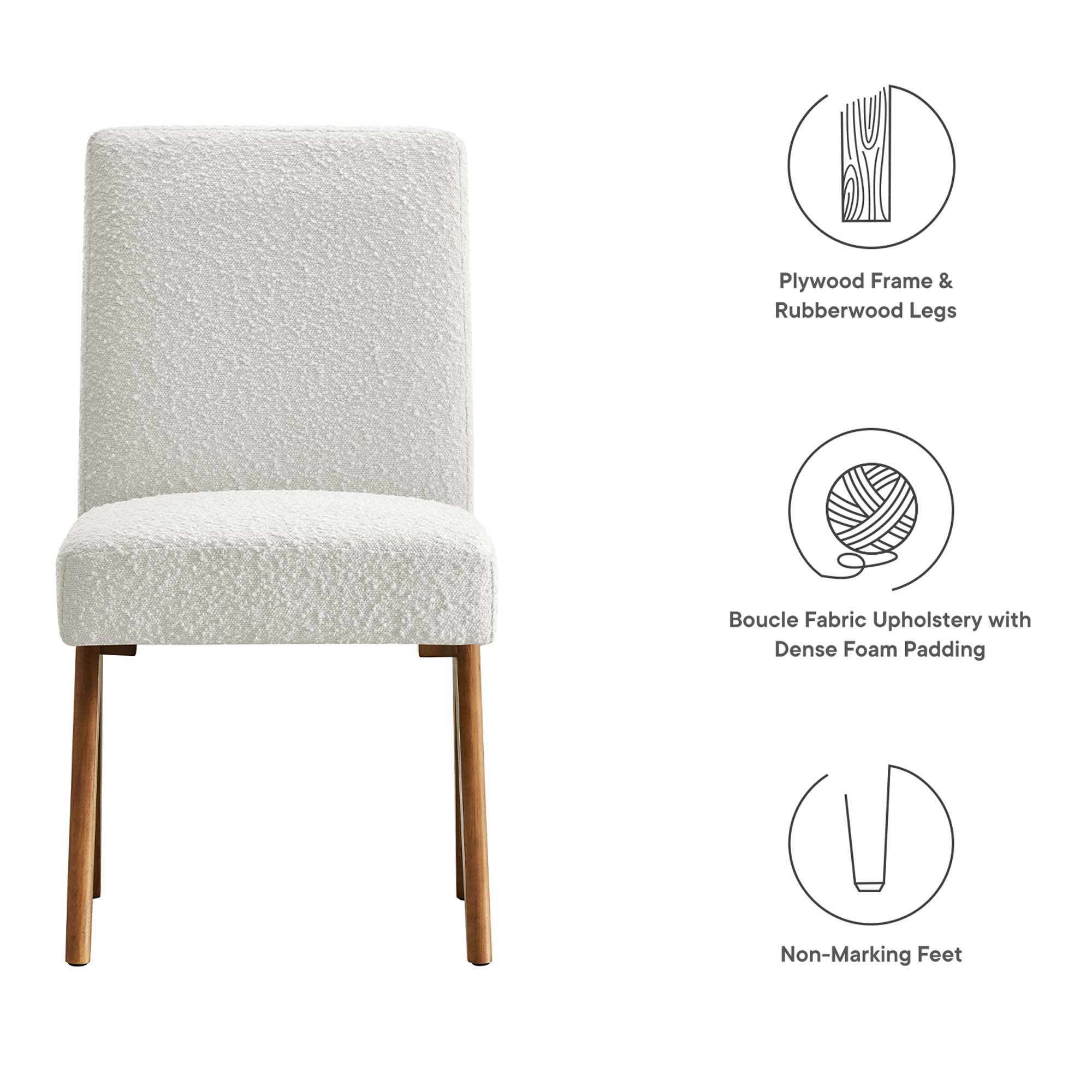 Lyra Boucle Fabric Dining Room Side Chair