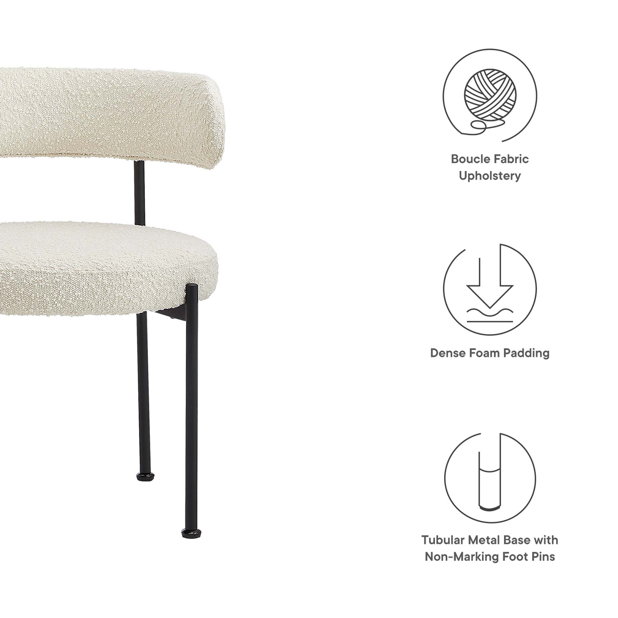 Albie Boucle Fabric Dining Chairs
