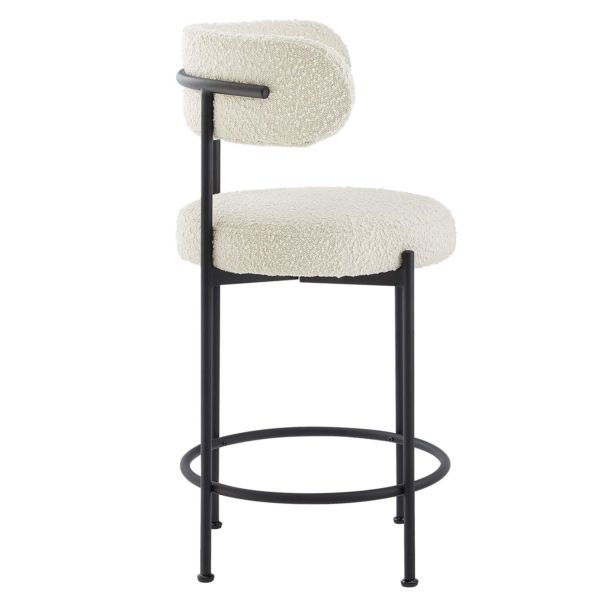 Albie Boucle Fabric Counter Stools