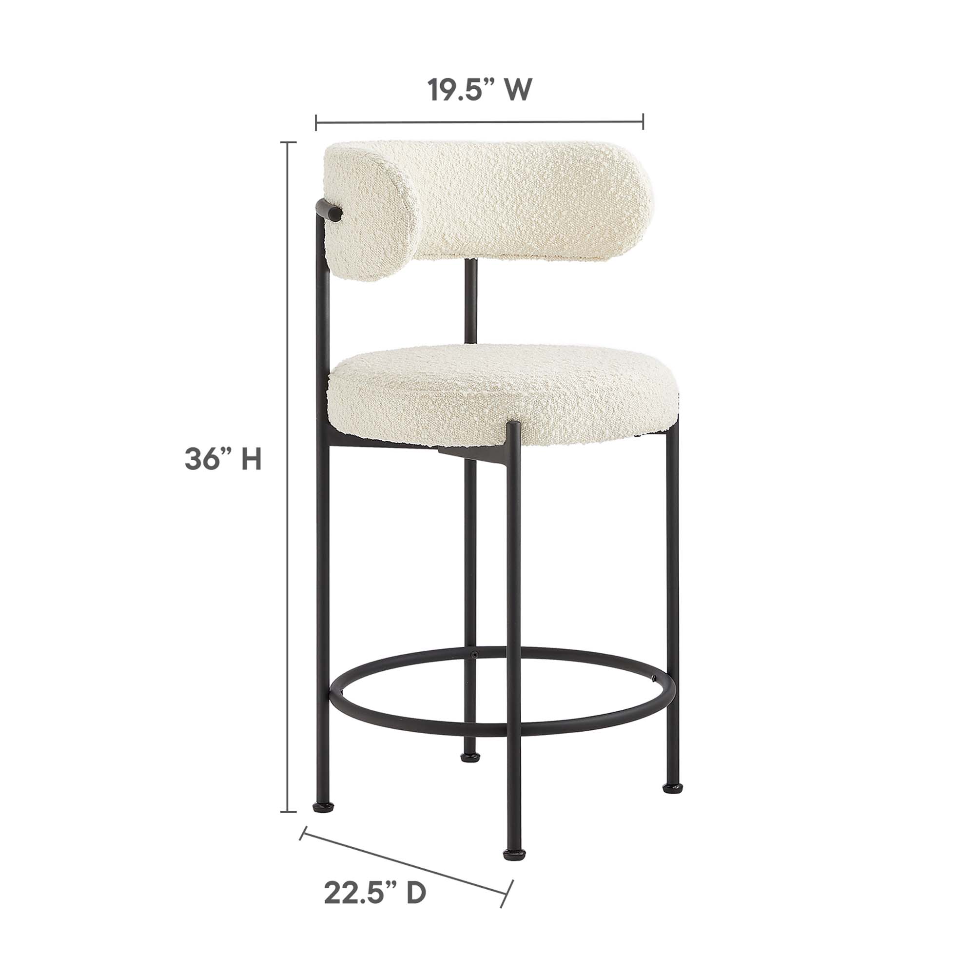 Albie Boucle Fabric Counter Stools