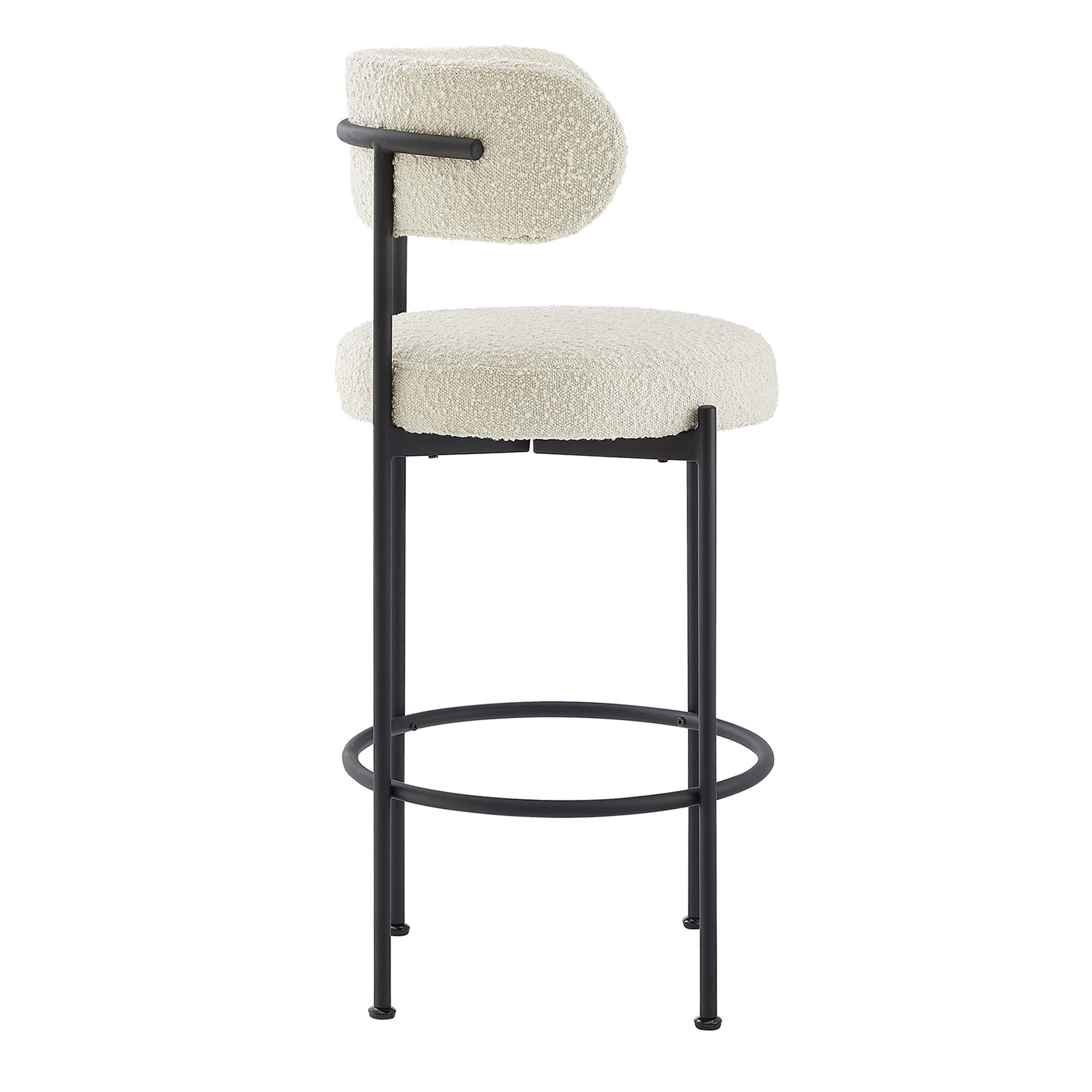 Albie Boucle Fabric Bar Stools