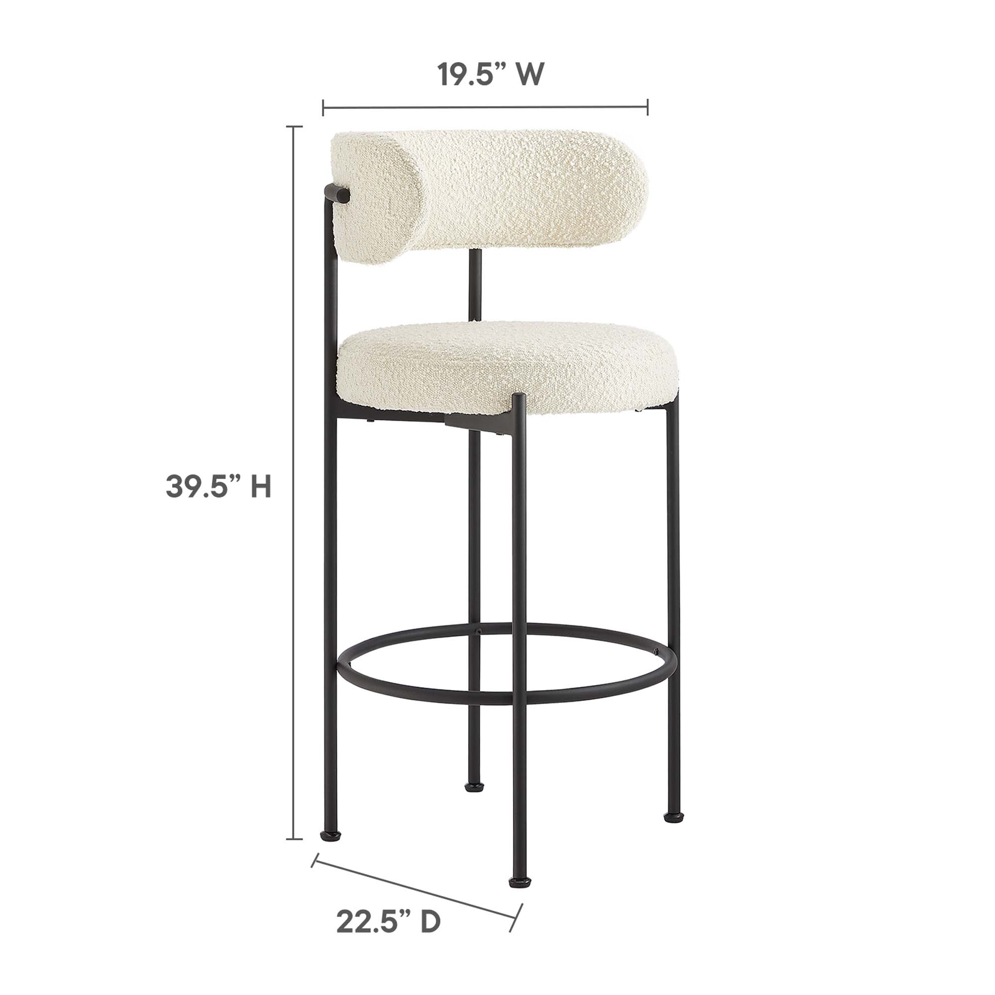 Albie Boucle Fabric Bar Stools