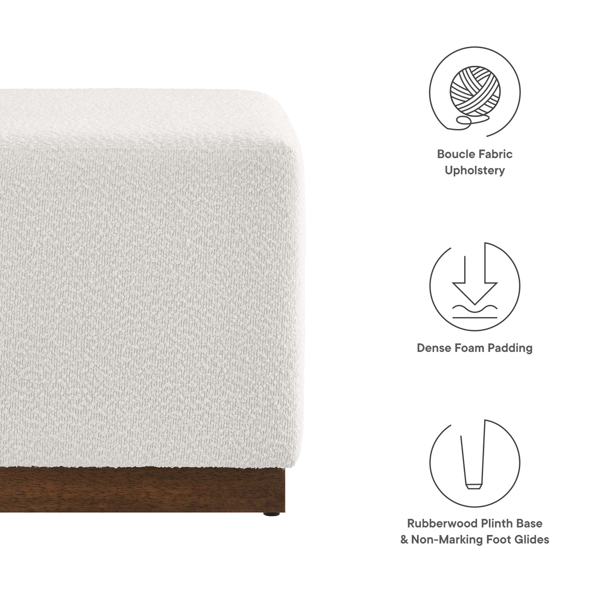 Tilden 17" Square Boucle Ottoman