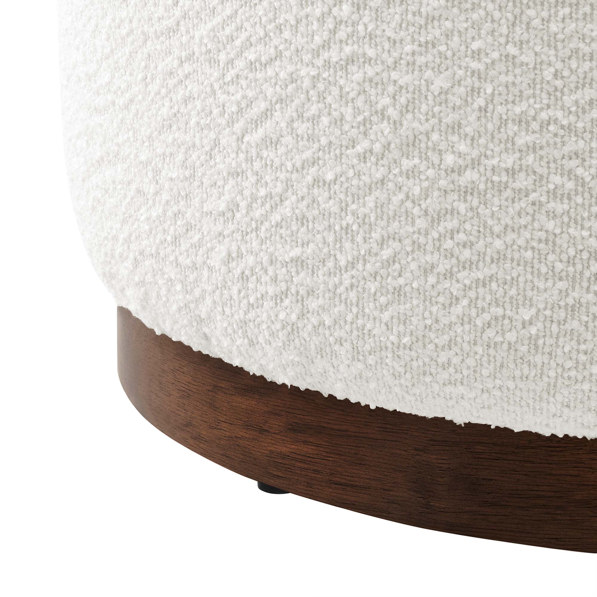 Tilden Large 23" Round Boucle Ottoman